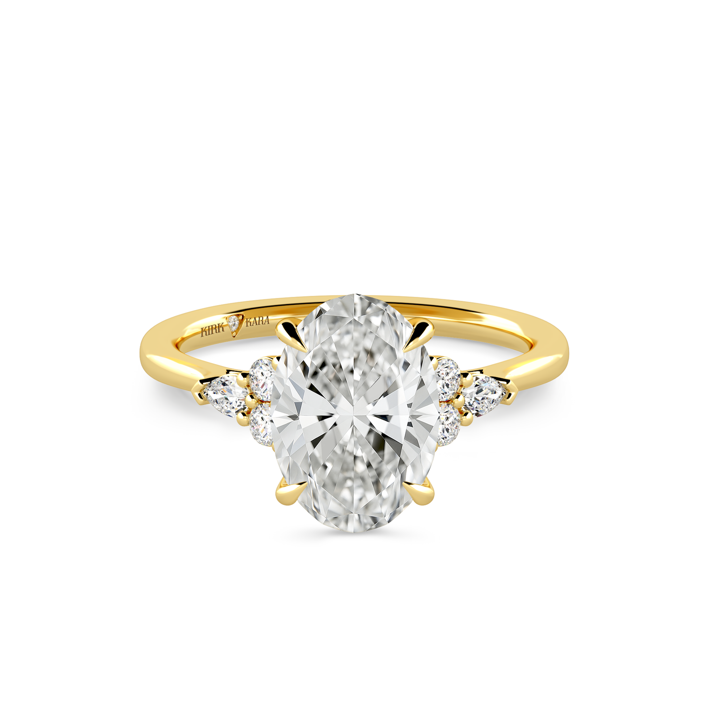 Preset Cluster Oval Lab Diamond Engagement Ring - Center Diamond Included