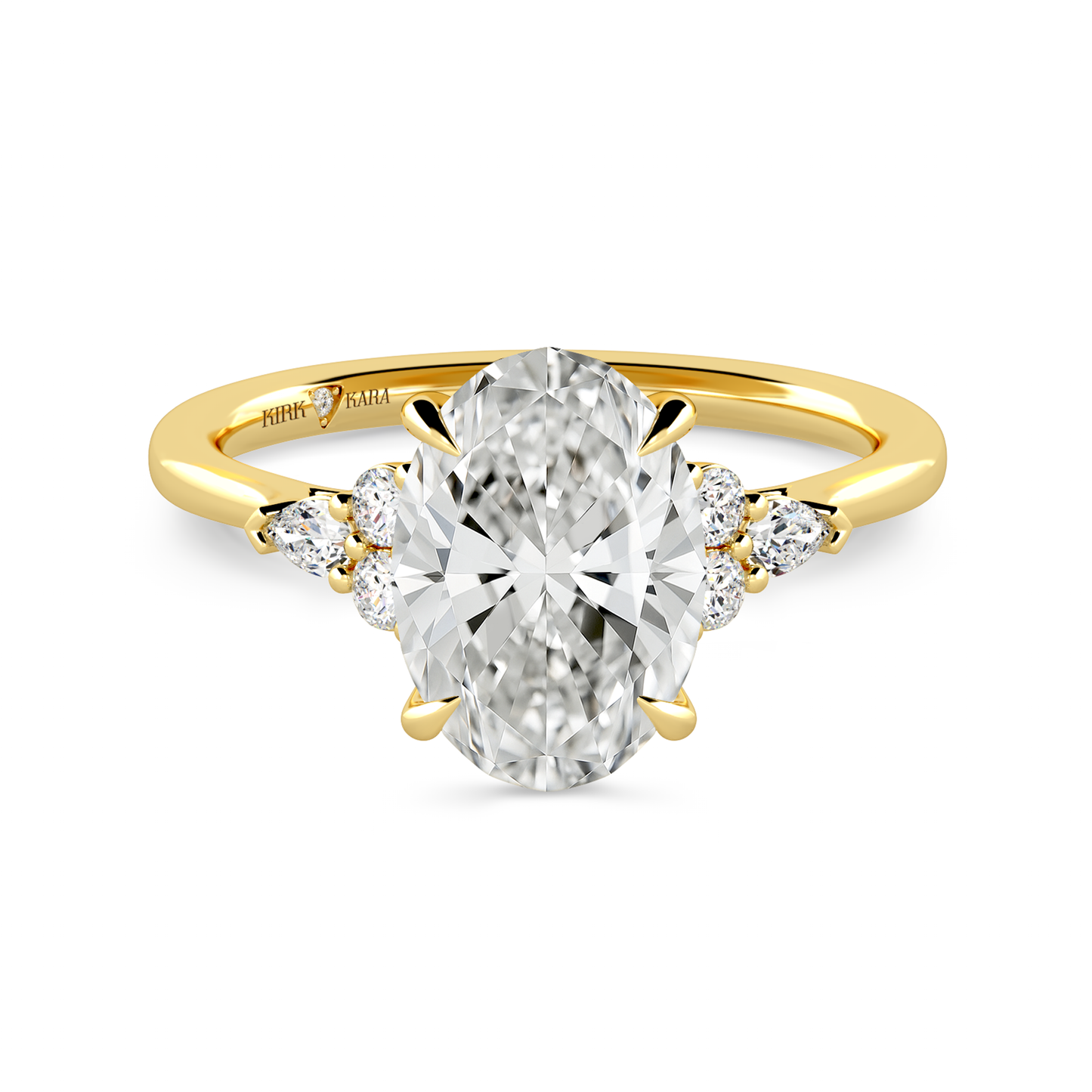Preset Cluster Oval Lab Diamond Engagement Ring - Center Diamond Included