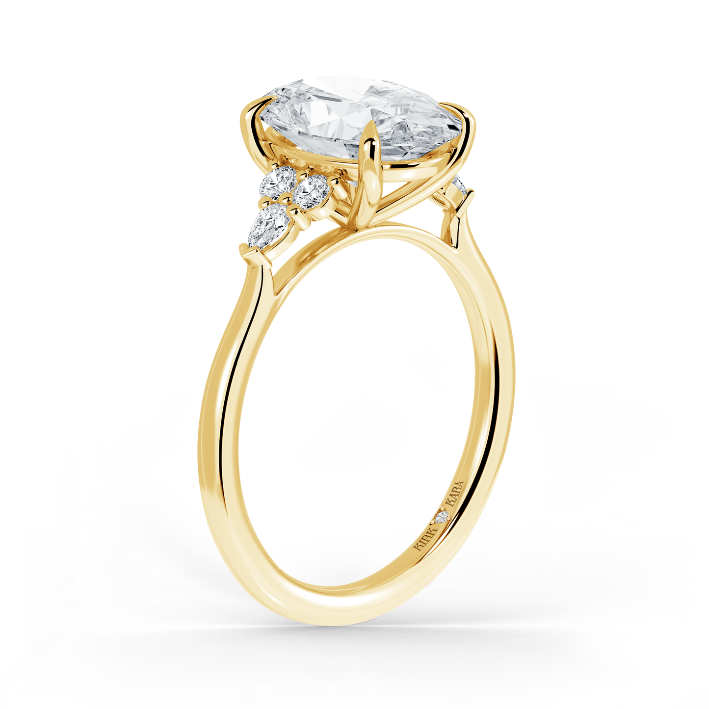 Preset Cluster Oval Lab Diamond Engagement Ring - Center Diamond Included