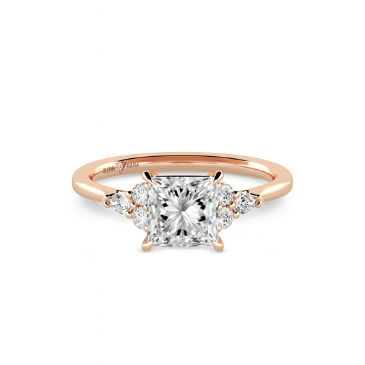 Preset Cluster Princess Lab Diamond Engagement Ring - Center Diamond Included
