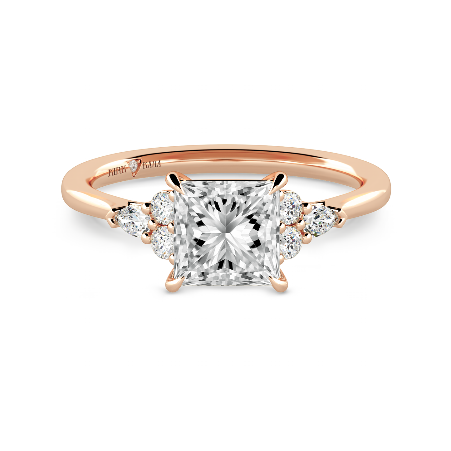 Preset Cluster Princess Lab Diamond Engagement Ring - Center Diamond Included