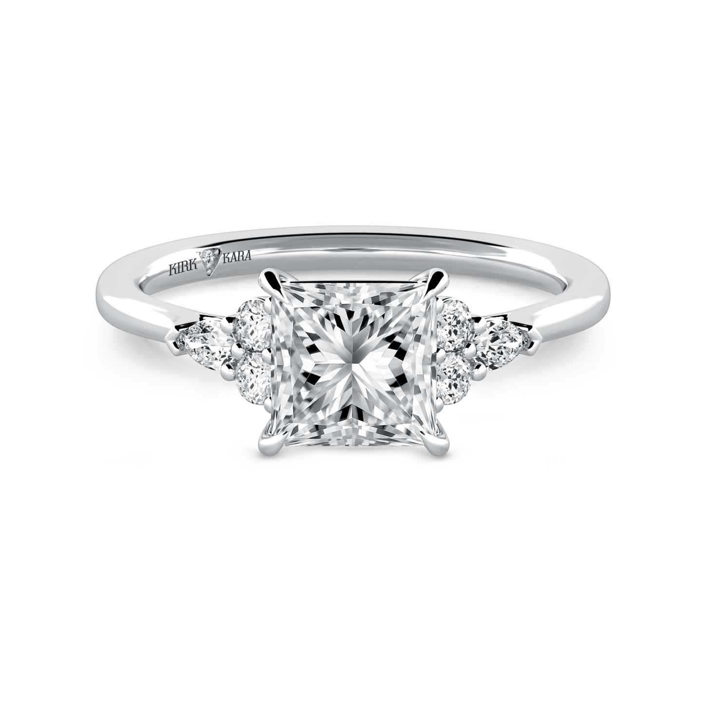 Preset Cluster Princess Lab Diamond Engagement Ring - Center Diamond Included