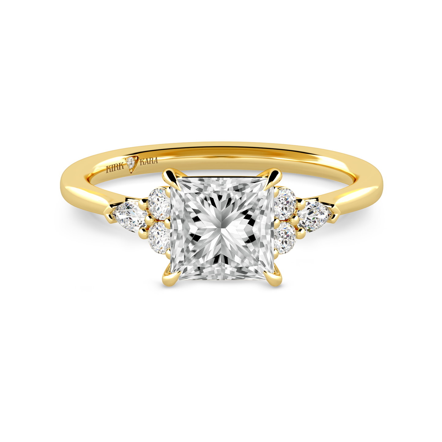 Preset Cluster Princess Lab Diamond Engagement Ring - Center Diamond Included