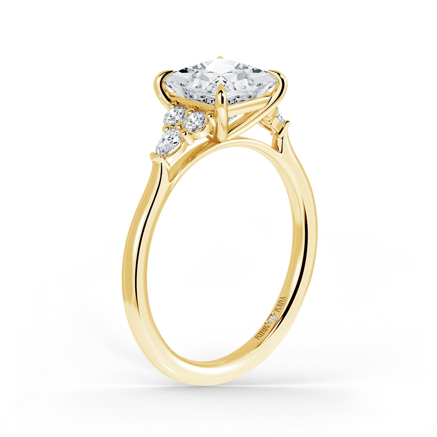 Preset Cluster Princess Lab Diamond Engagement Ring - Center Diamond Included