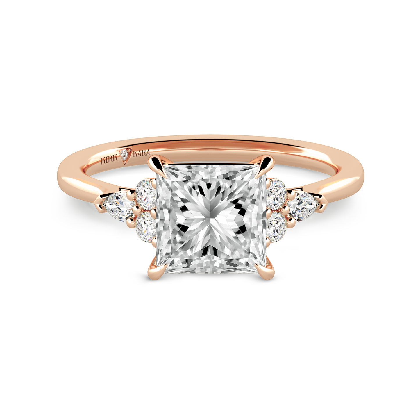 Preset Cluster Princess Lab Diamond Engagement Ring - Center Diamond Included
