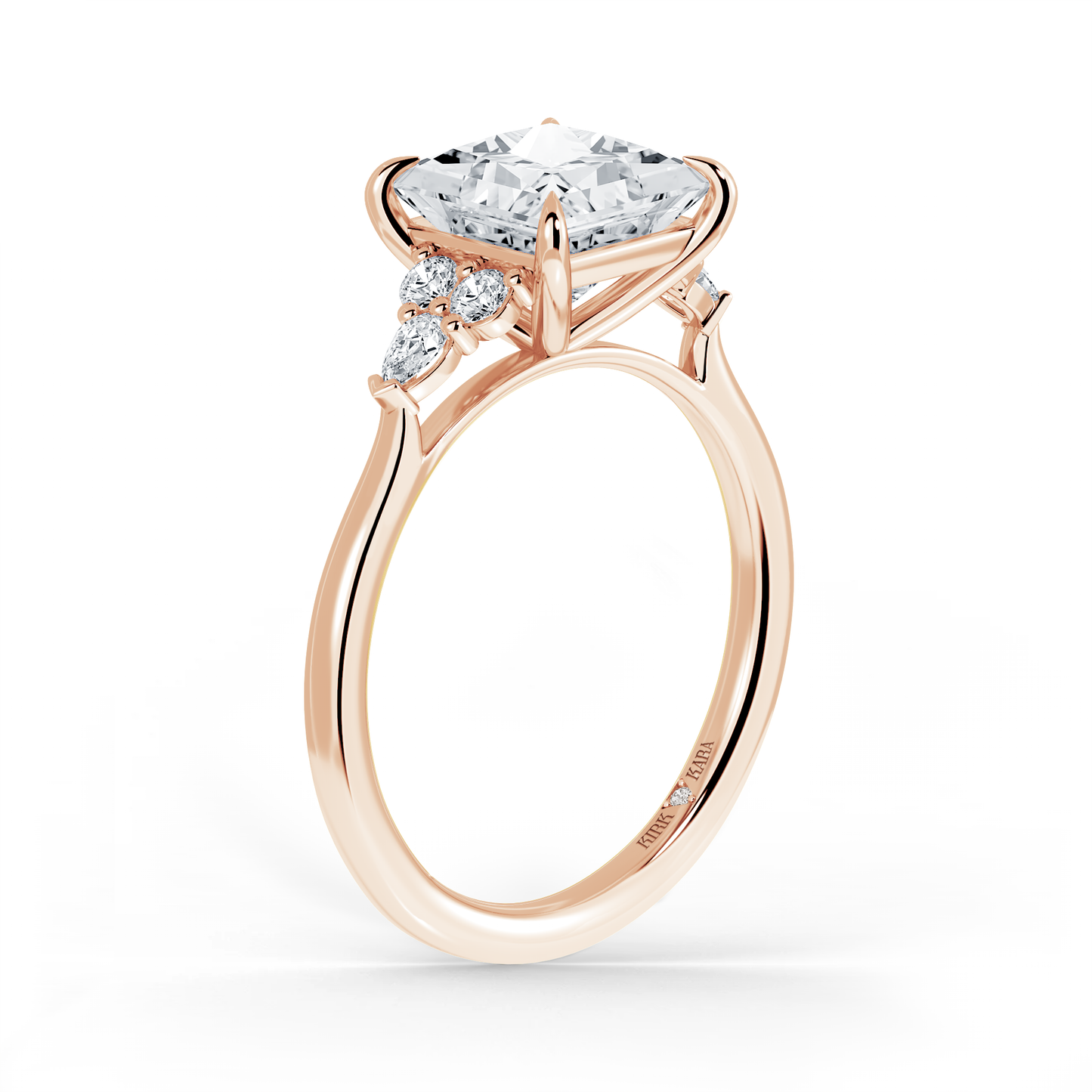 Preset Cluster Princess Lab Diamond Engagement Ring - Center Diamond Included