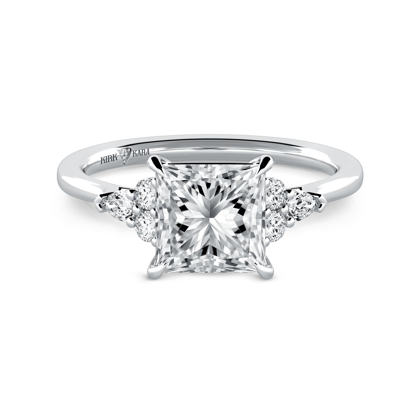 Preset Cluster Princess Lab Diamond Engagement Ring - Center Diamond Included