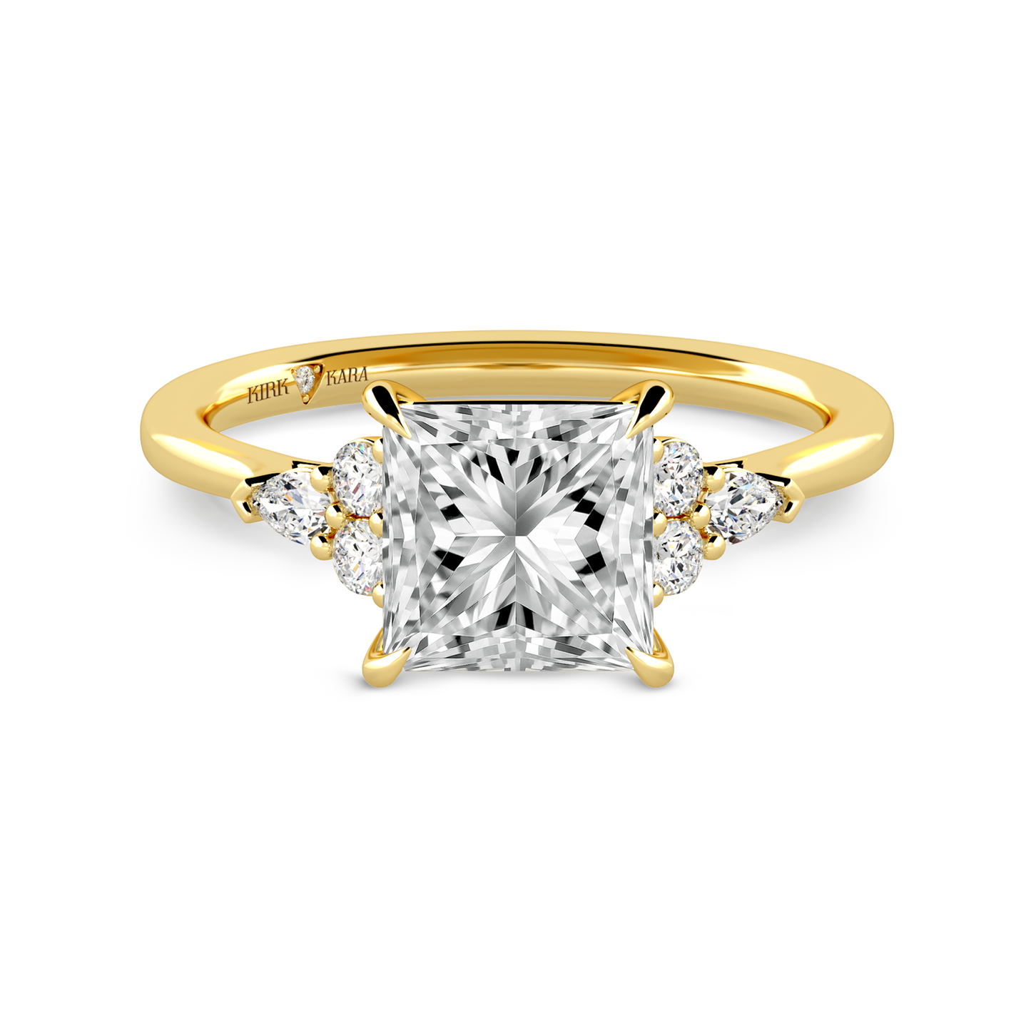 Preset Cluster Princess Lab Diamond Engagement Ring - Center Diamond Included