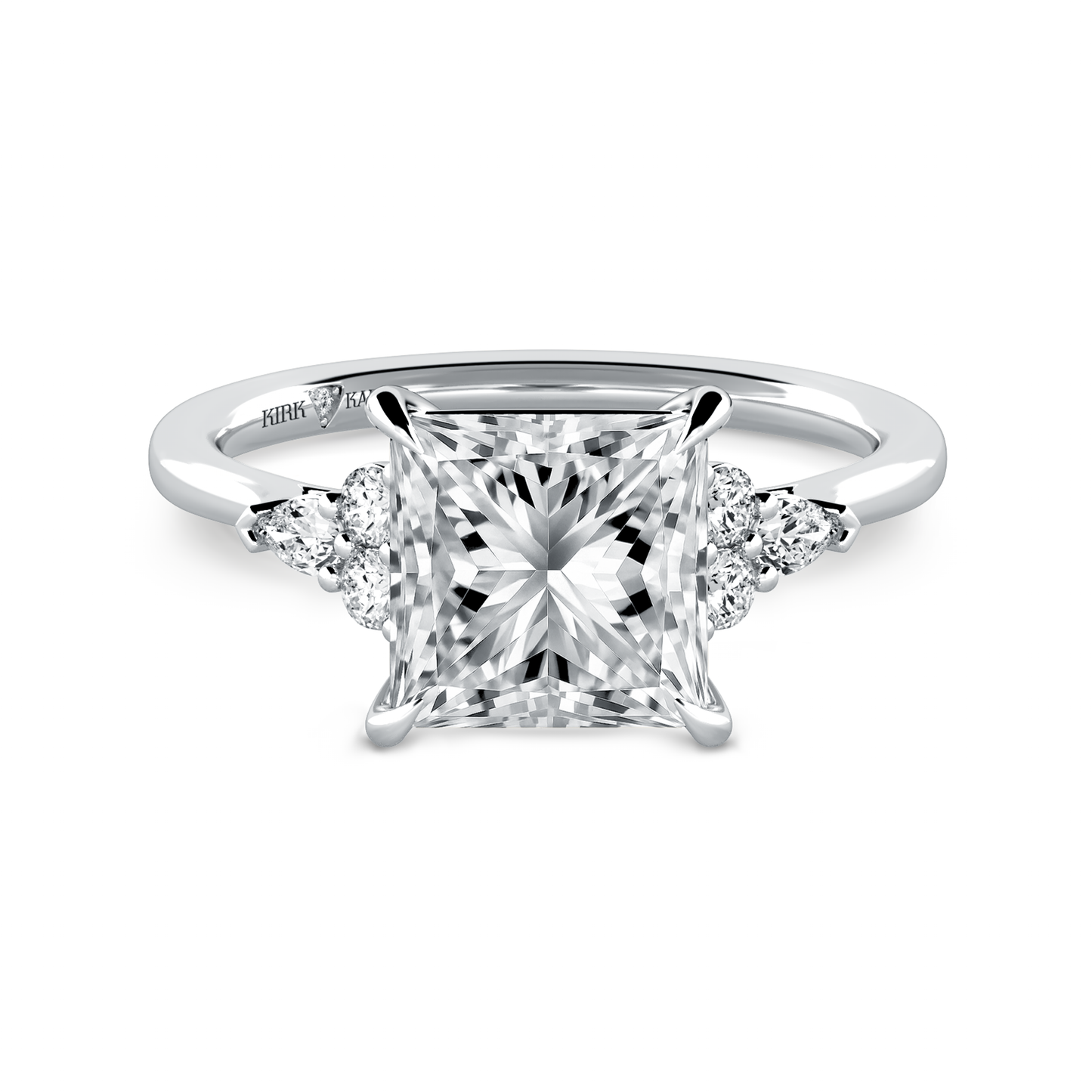 Preset Cluster Princess Lab Diamond Engagement Ring - Center Diamond Included
