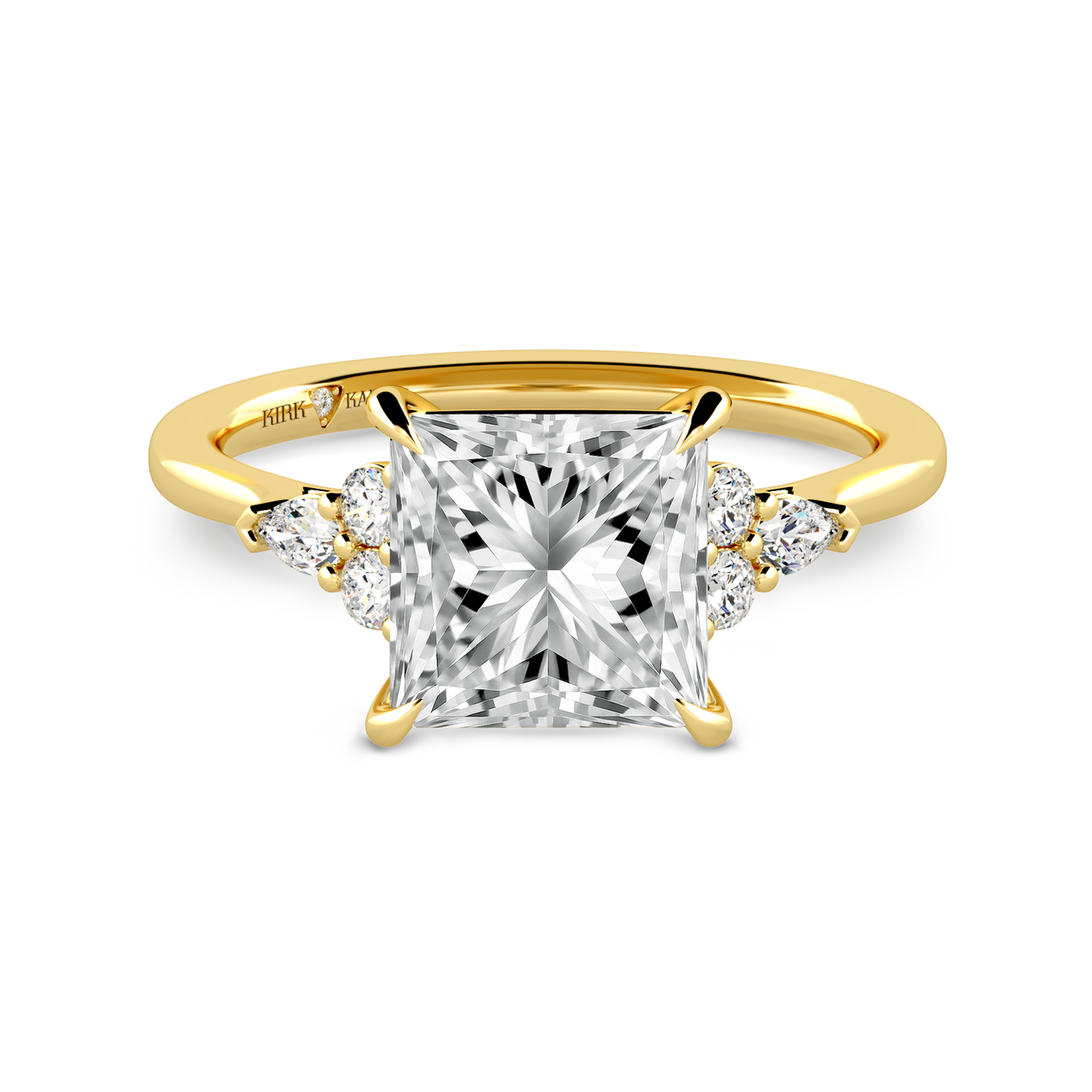 Preset Cluster Princess Lab Diamond Engagement Ring - Center Diamond Included