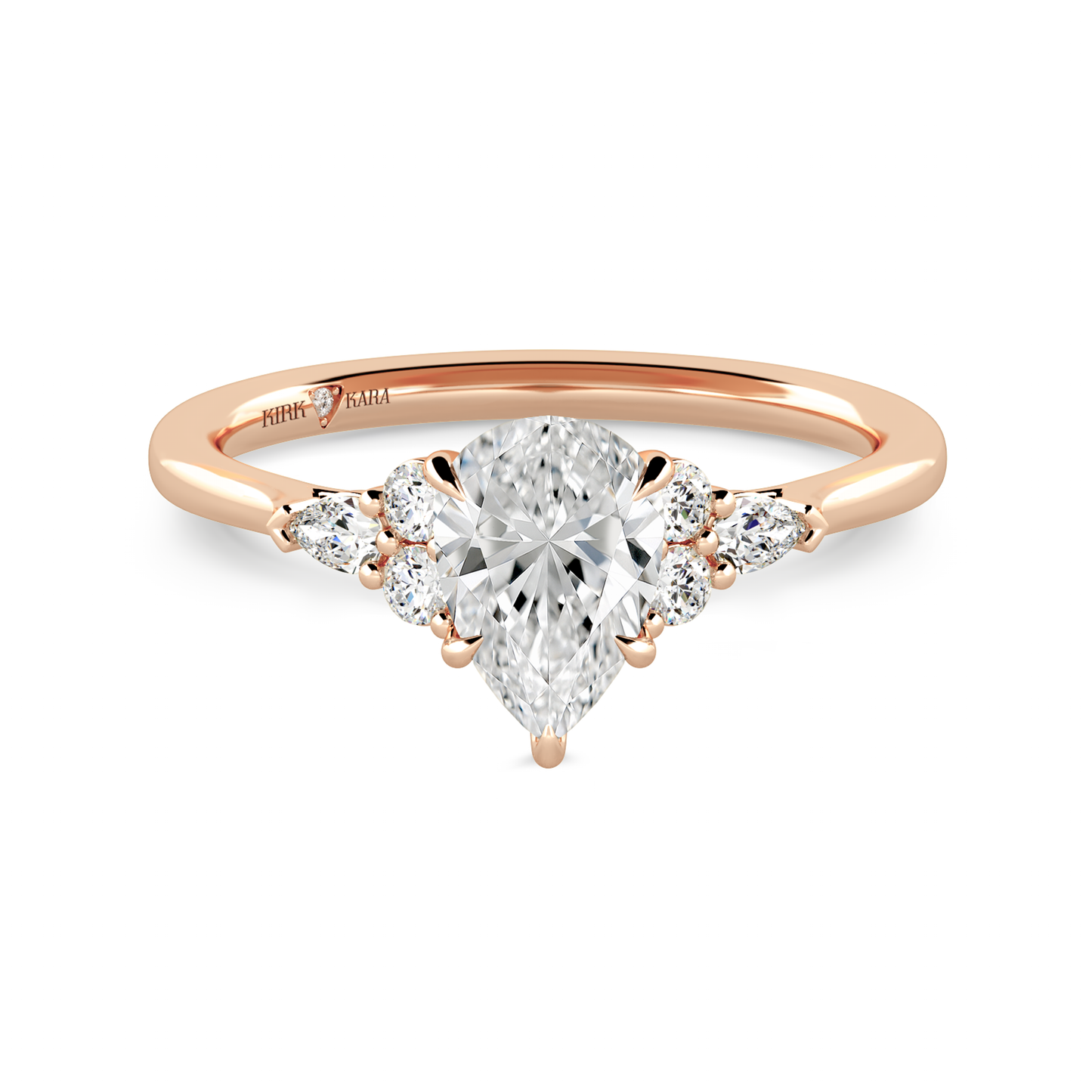 Preset Cluster Pear Lab Diamond Engagement Ring - Center Diamond Included