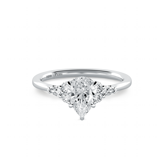 Preset Cluster Pear Lab Diamond Engagement Ring - Center Diamond Included