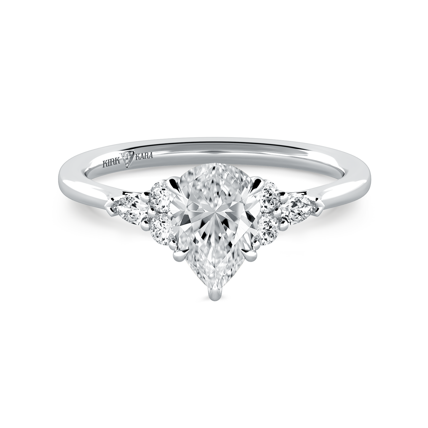 Preset Cluster Pear Lab Diamond Engagement Ring - Center Diamond Included