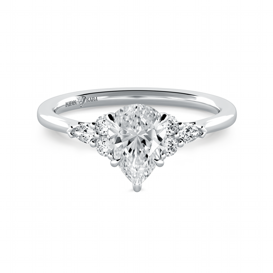 Preset Cluster Pear Lab Diamond Engagement Ring - Center Diamond Included