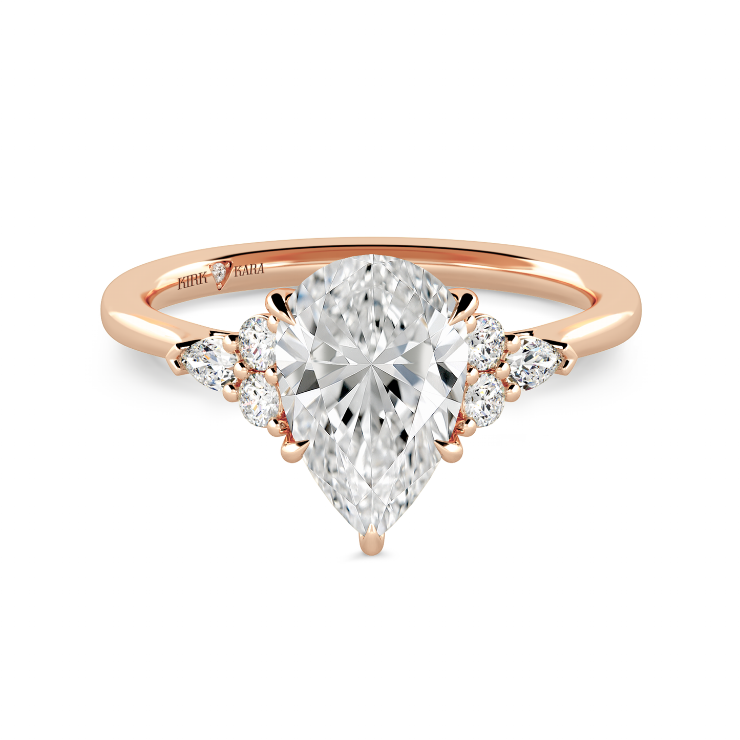 Preset Cluster Pear Lab Diamond Engagement Ring - Center Diamond Included