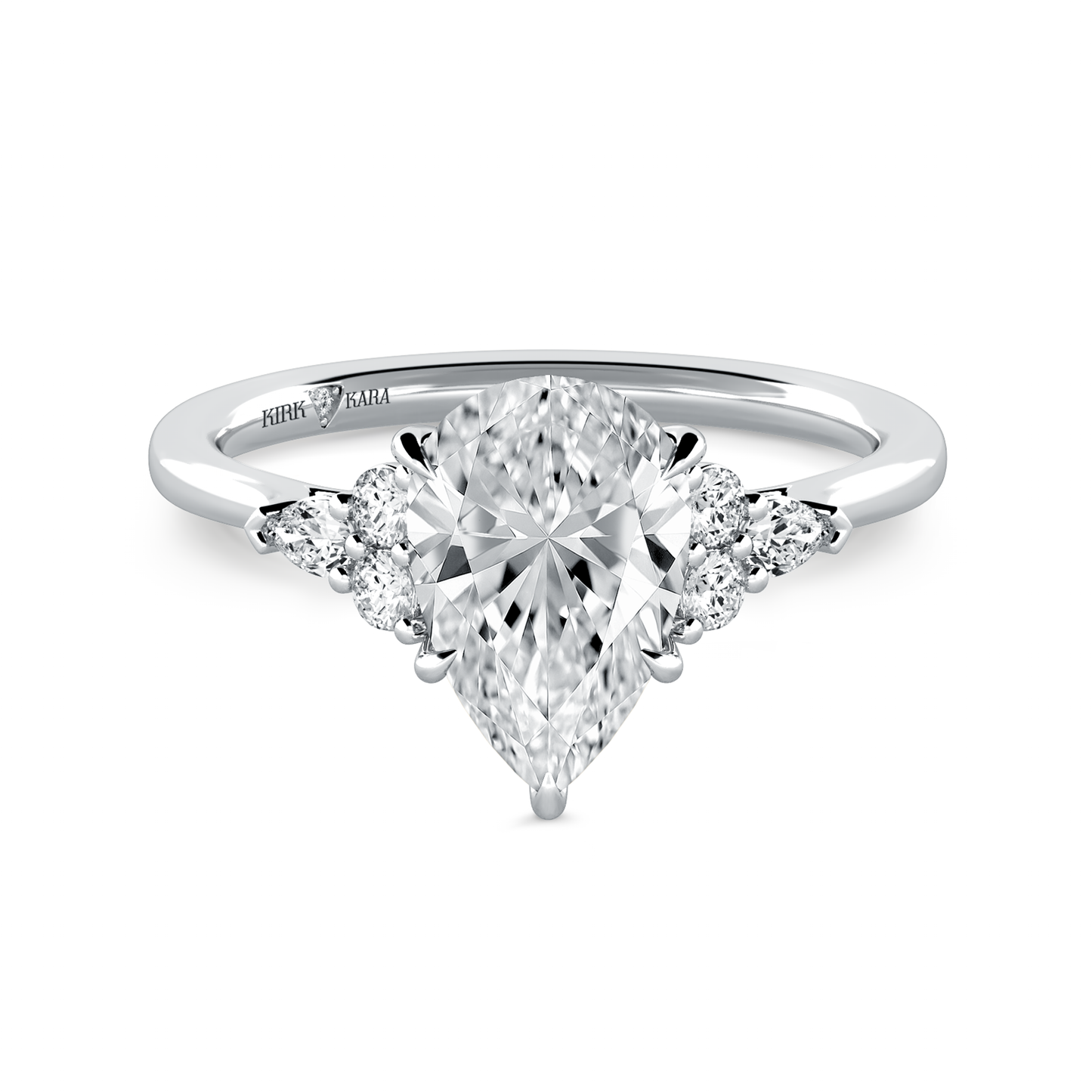 Preset Cluster Pear Lab Diamond Engagement Ring - Center Diamond Included