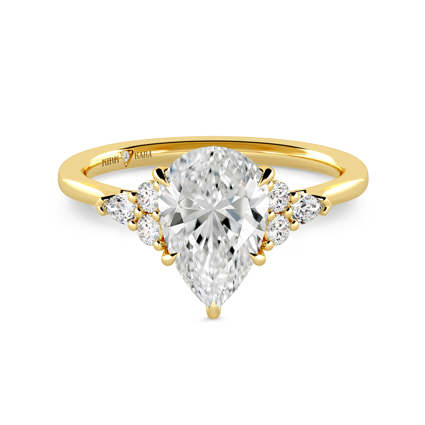 Preset Cluster Pear Lab Diamond Engagement Ring - Center Diamond Included