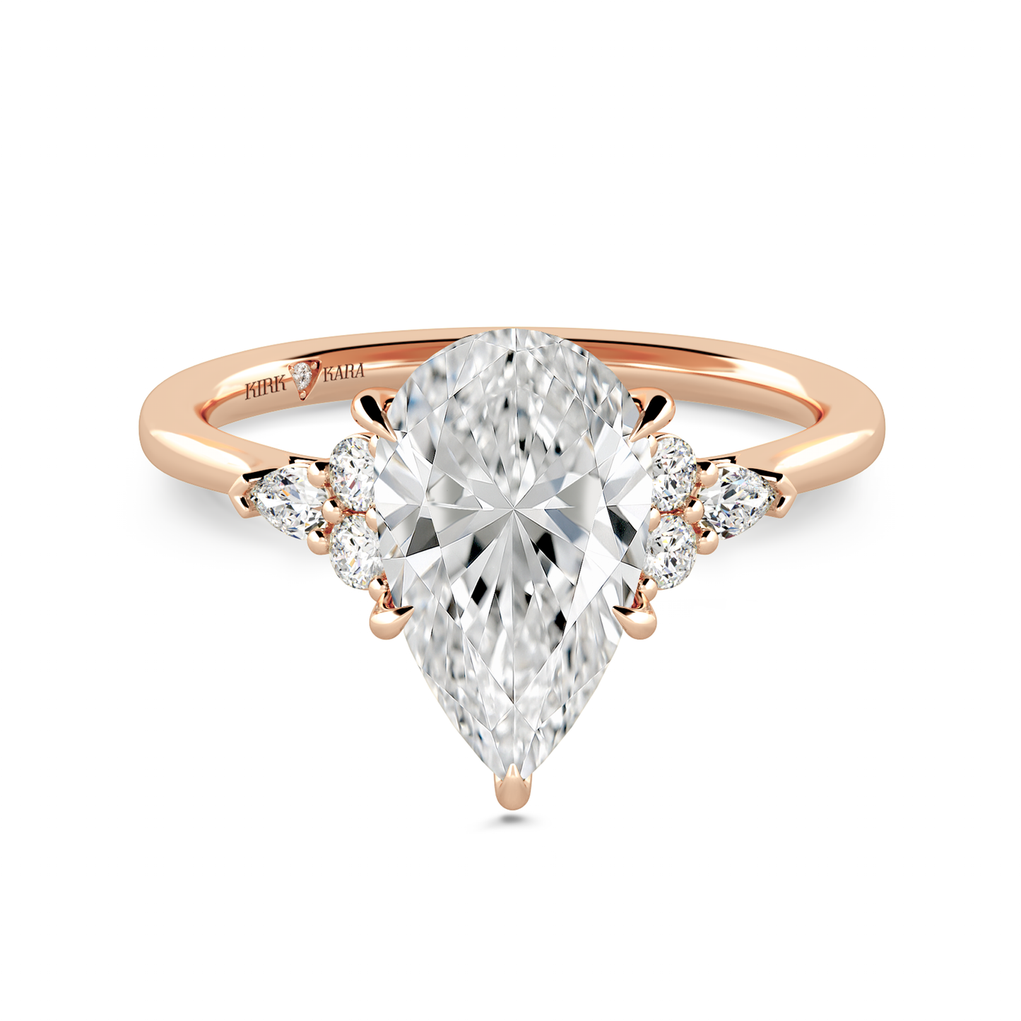 Preset Cluster Pear Lab Diamond Engagement Ring - Center Diamond Included