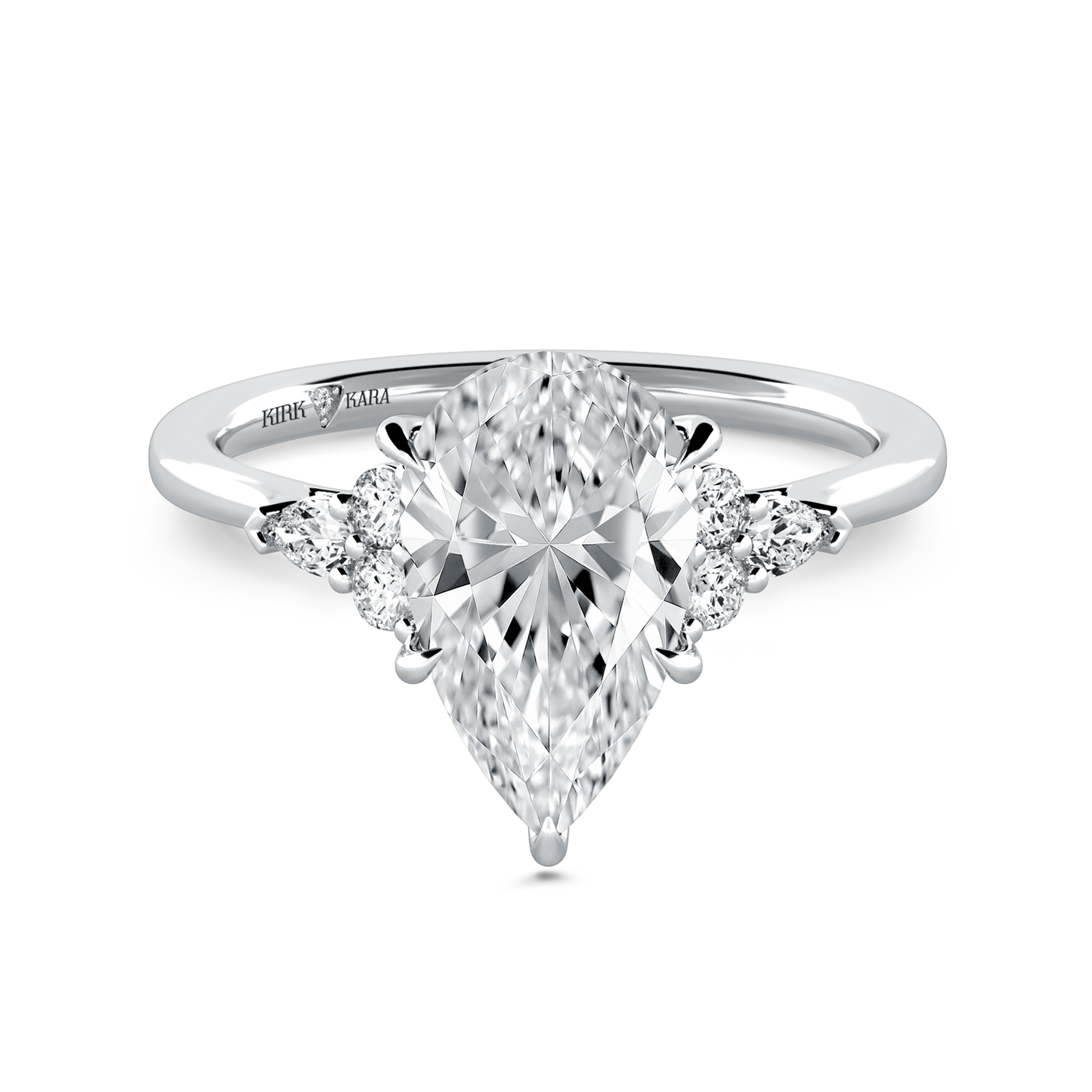 Preset Cluster Pear Lab Diamond Engagement Ring - Center Diamond Included