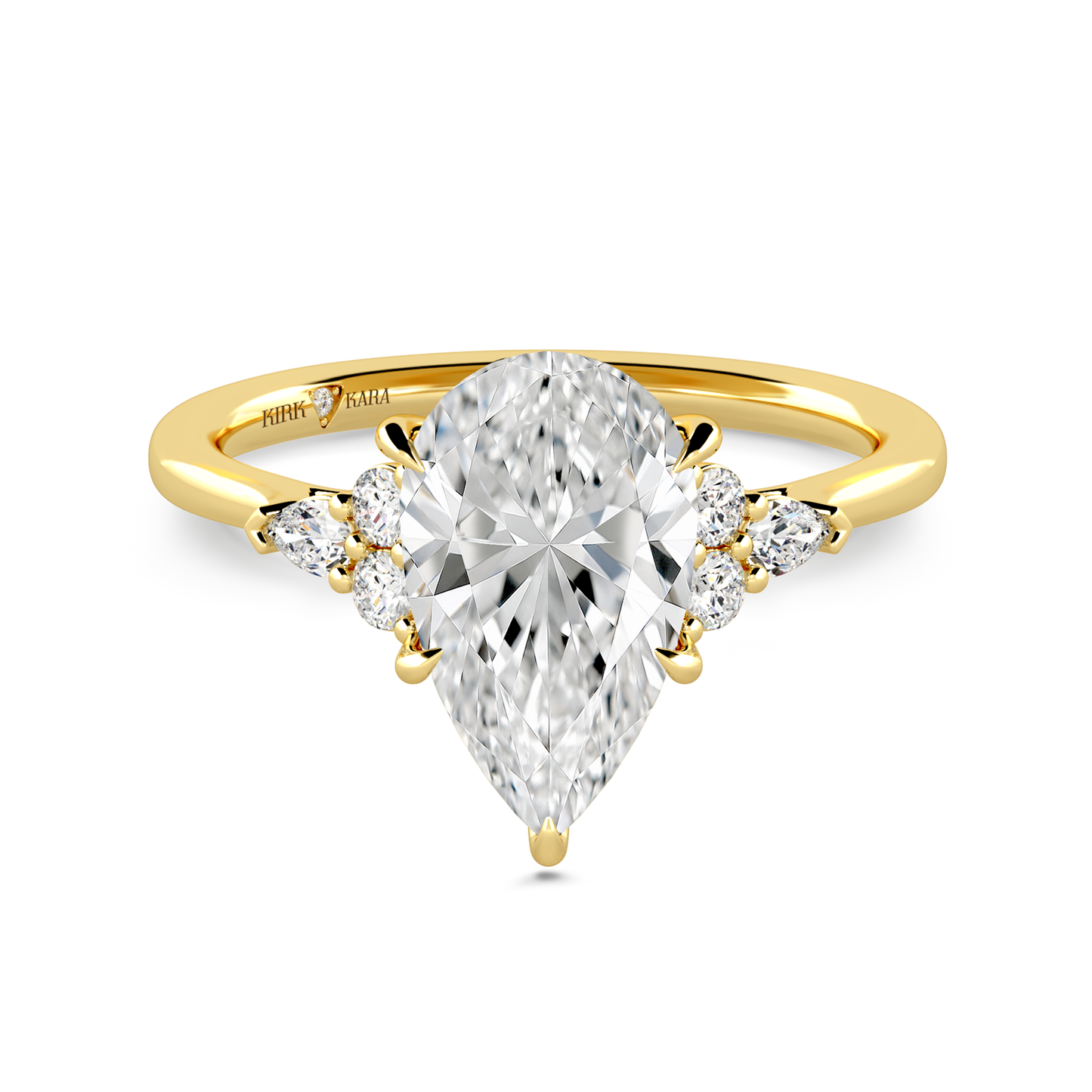 Preset Cluster Pear Lab Diamond Engagement Ring - Center Diamond Included