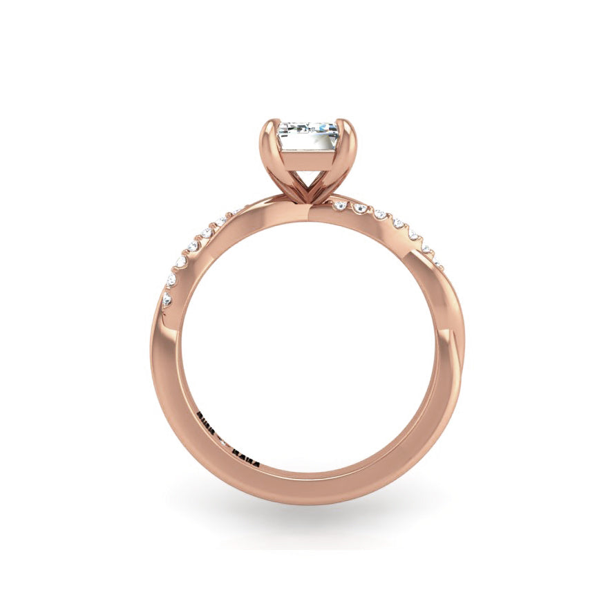 Preset Classic Twist Emerald Lab Diamond Engagement Ring
