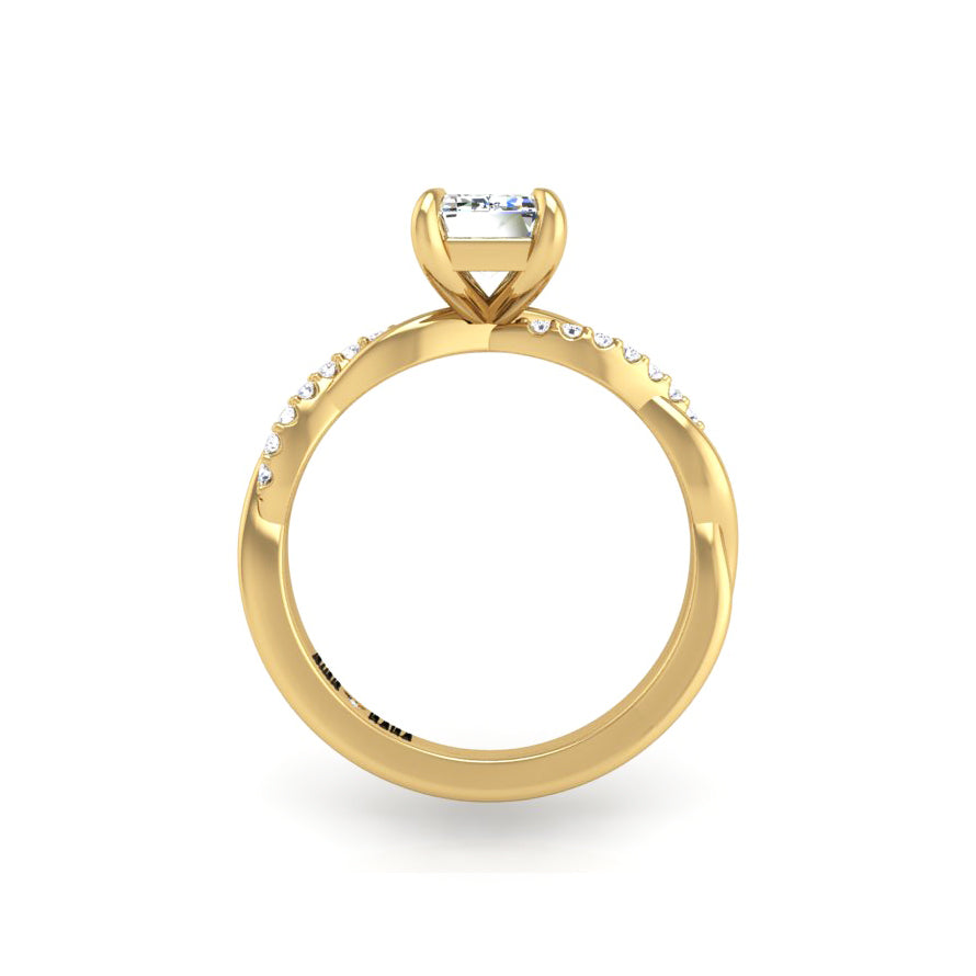 Preset Classic Twist Emerald Lab Diamond Engagement Ring