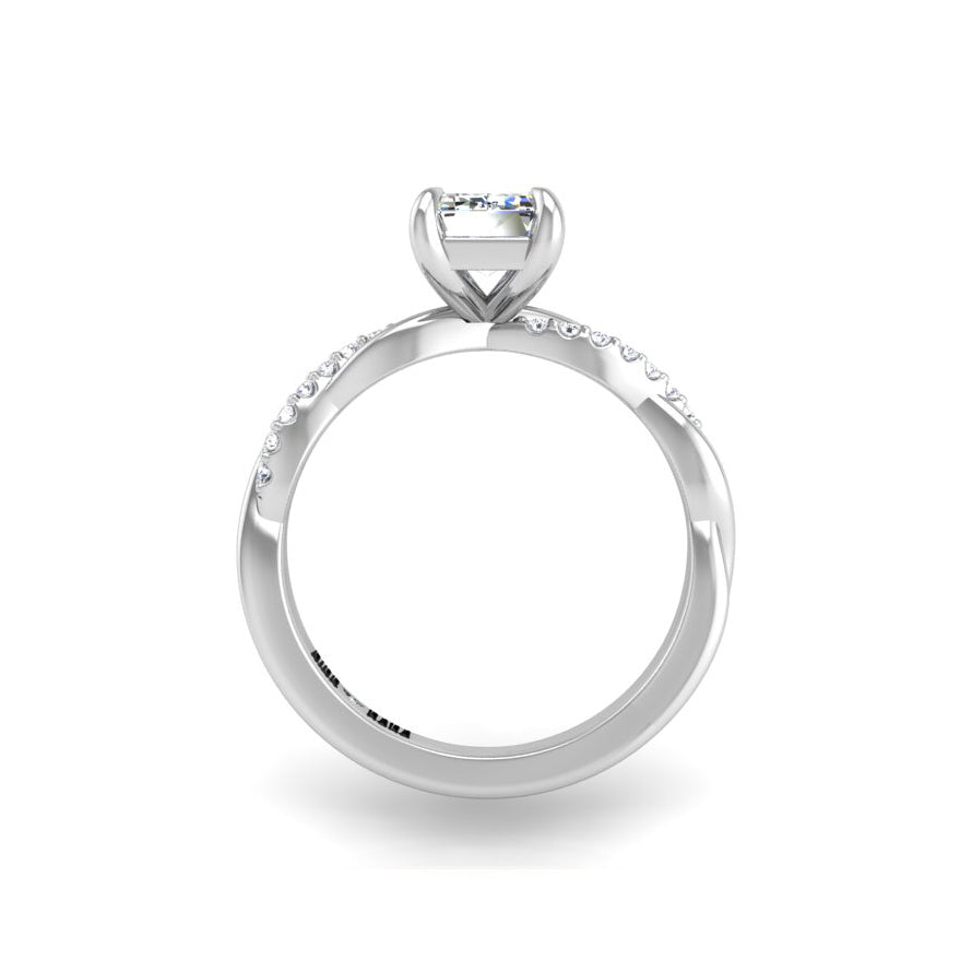 Preset Classic Twist Emerald Lab Diamond Engagement Ring