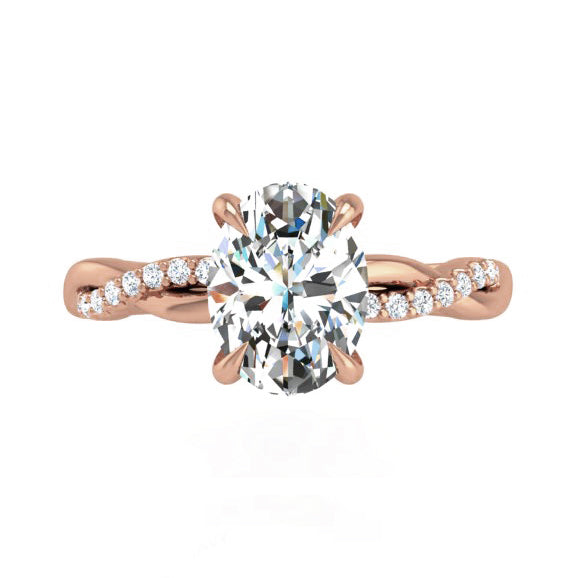 Preset Classic Twist Oval Lab Diamond Engagement Ring