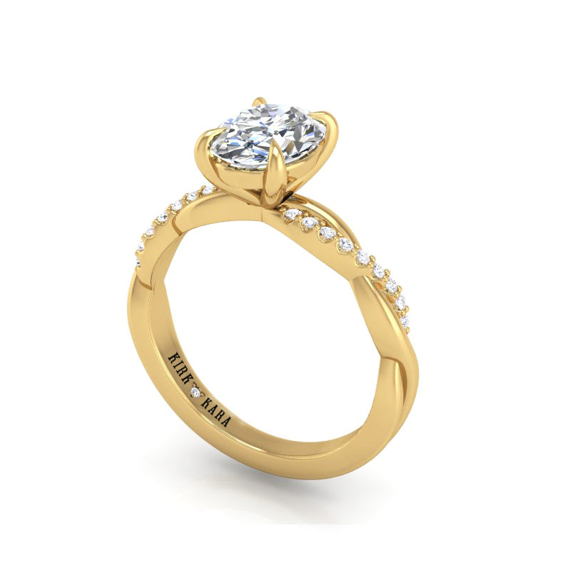 Preset Classic Twist Oval Lab Diamond Engagement Ring