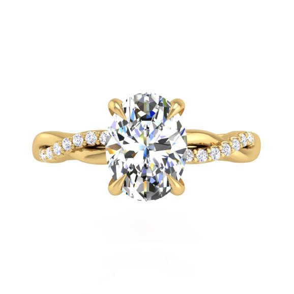 Preset Classic Twist Oval Lab Diamond Engagement Ring