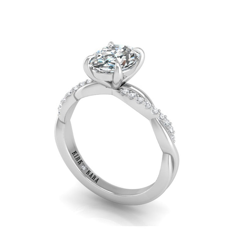 Preset Classic Twist Oval Lab Diamond Engagement Ring