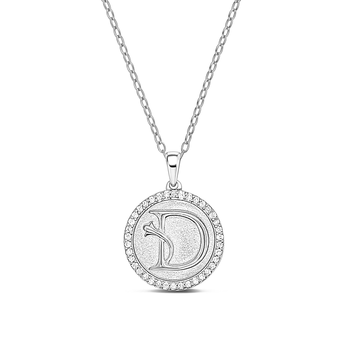 Classic Initial Lab Created Diamond Necklace