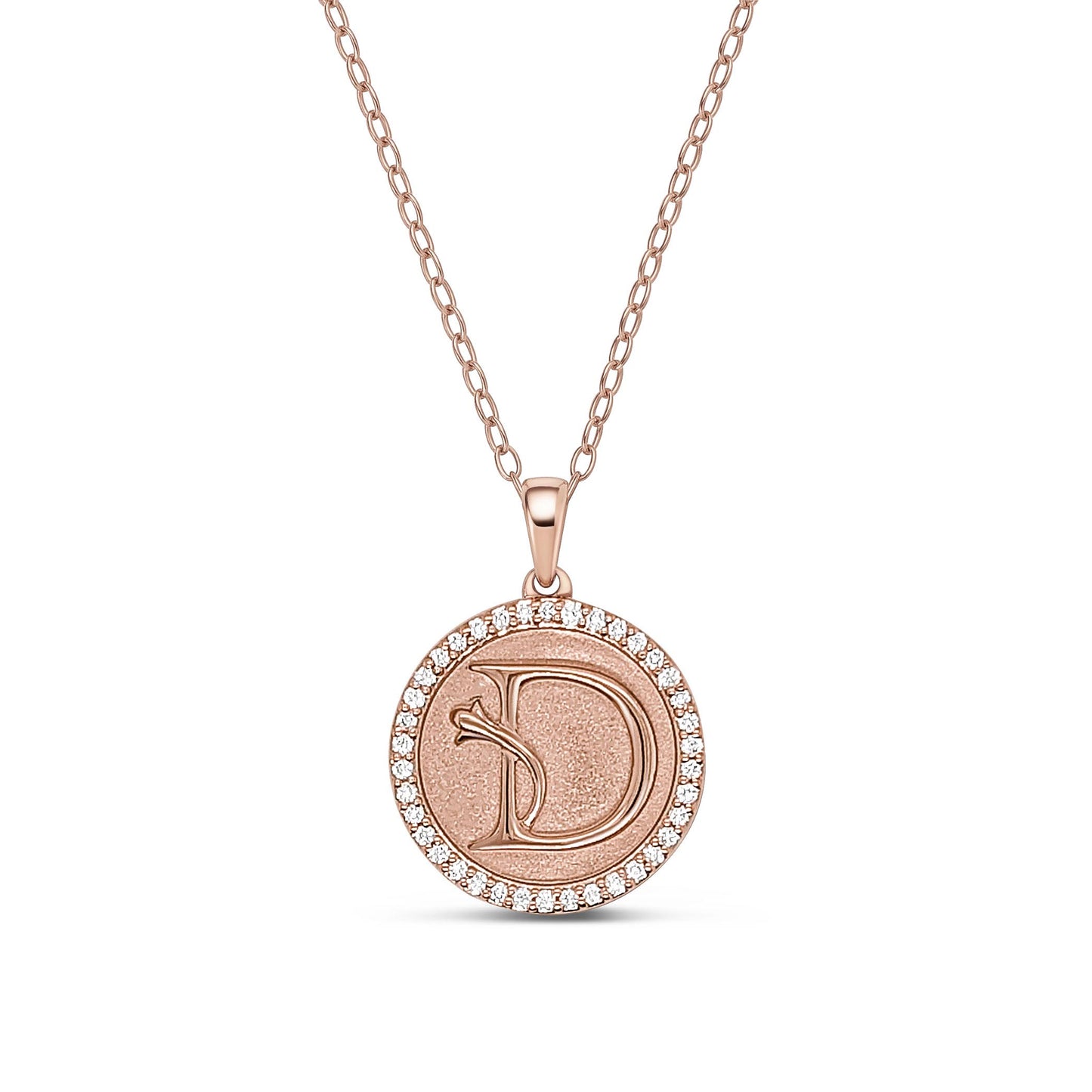 Classic Initial Lab Created Diamond Necklace