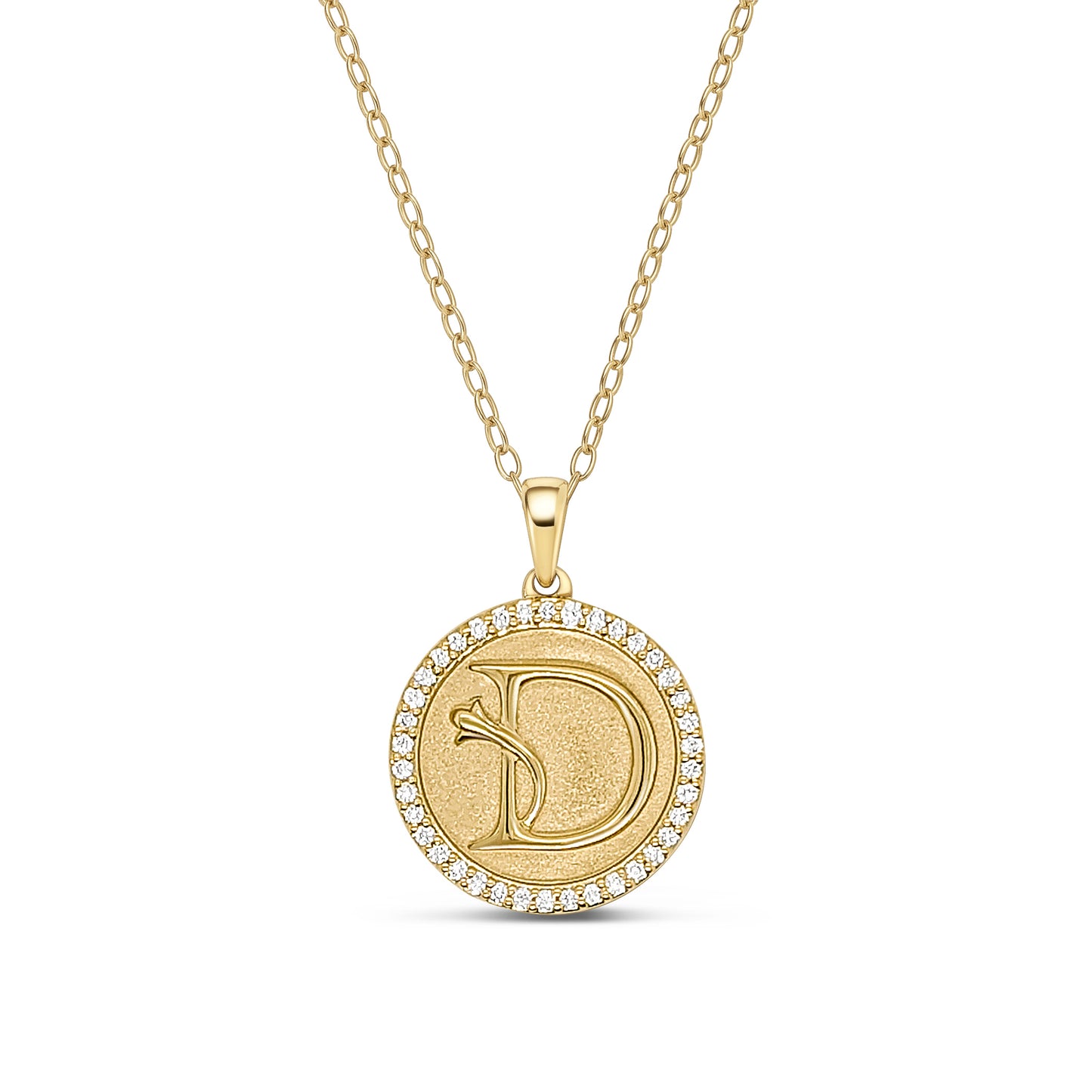 Classic Initial Lab Created Diamond Necklace