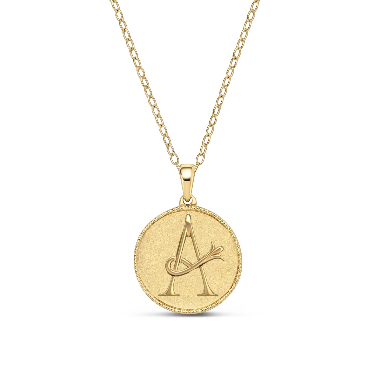 Classic Initial Milgrain Necklace