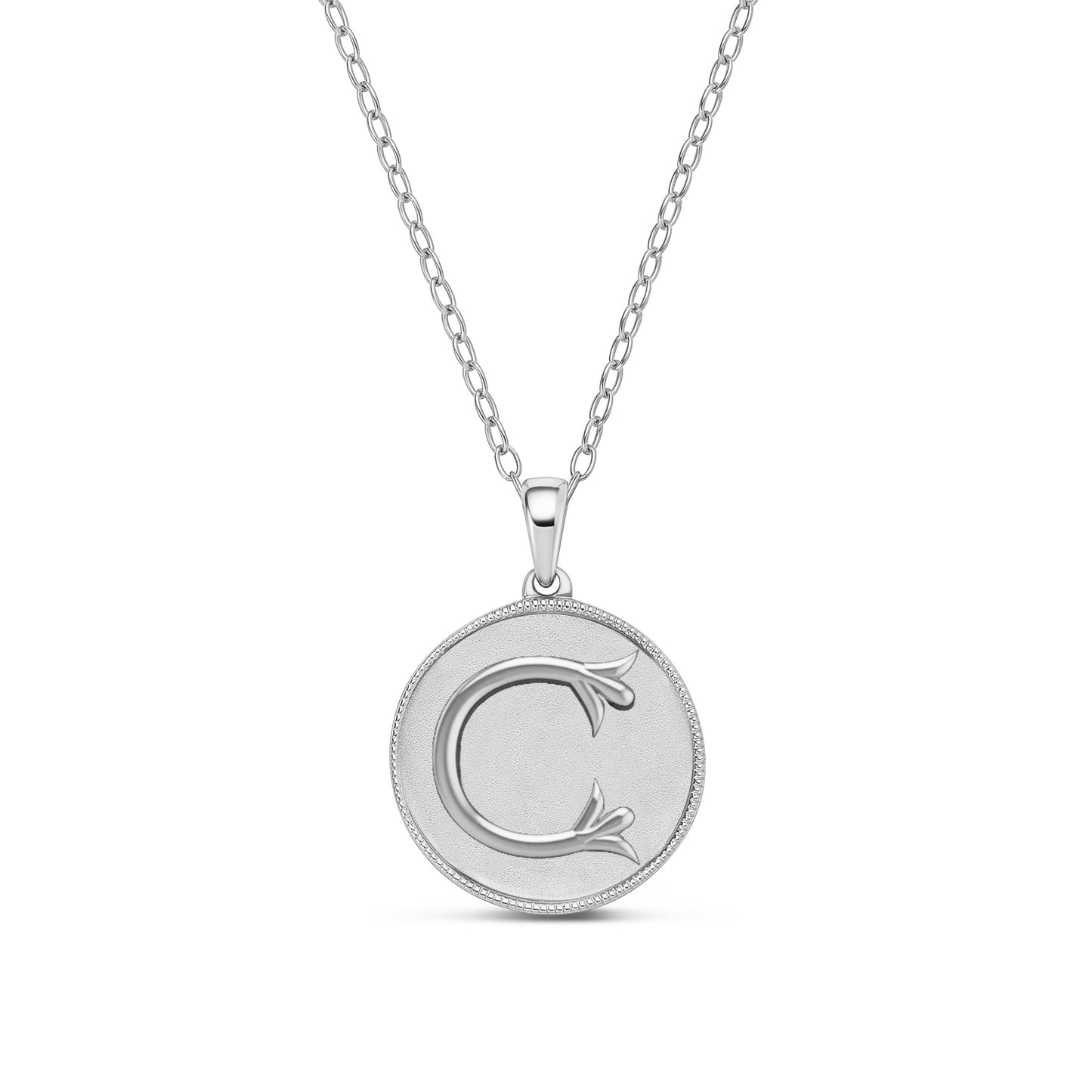 Classic Initial Milgrain Necklace