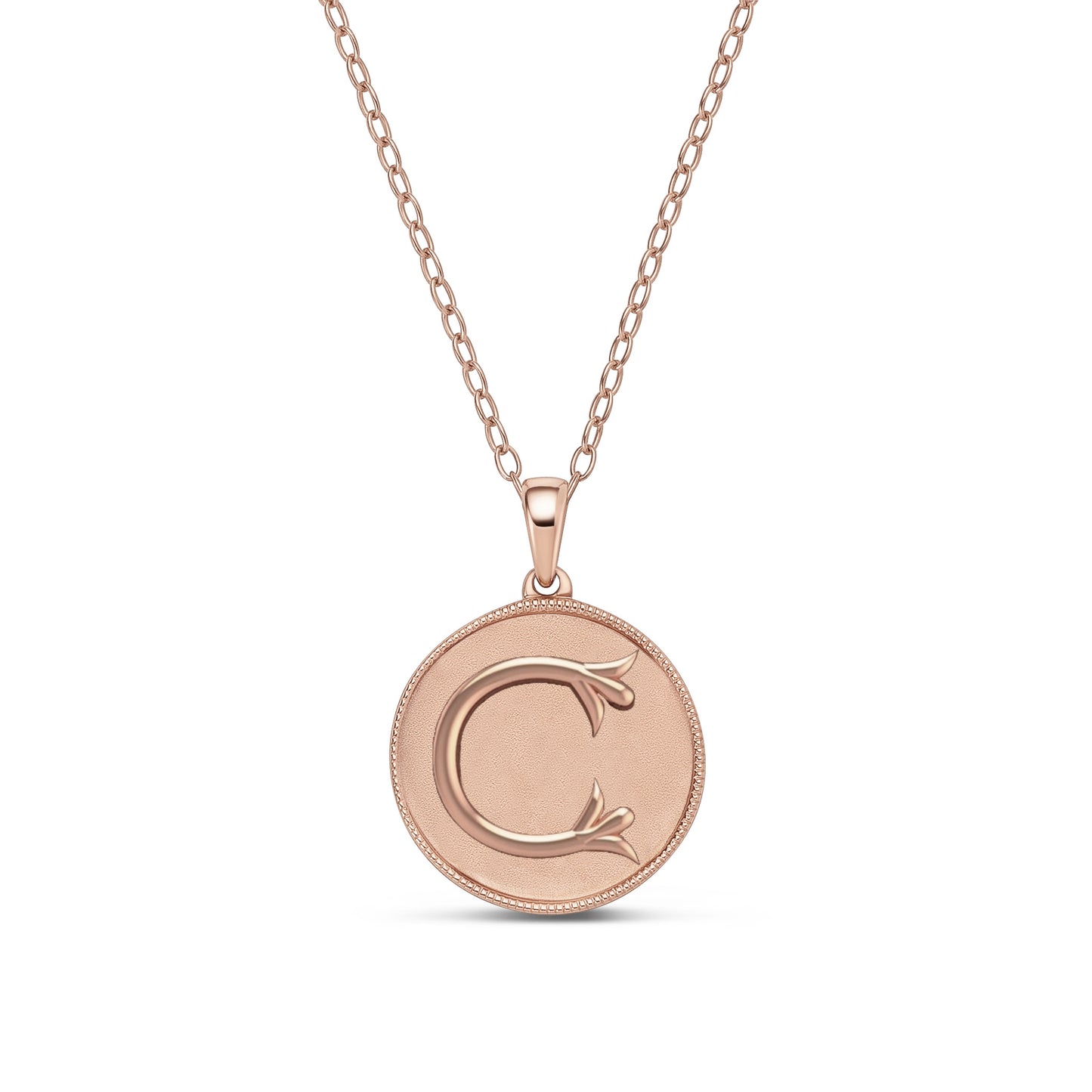 Classic Initial Milgrain Necklace