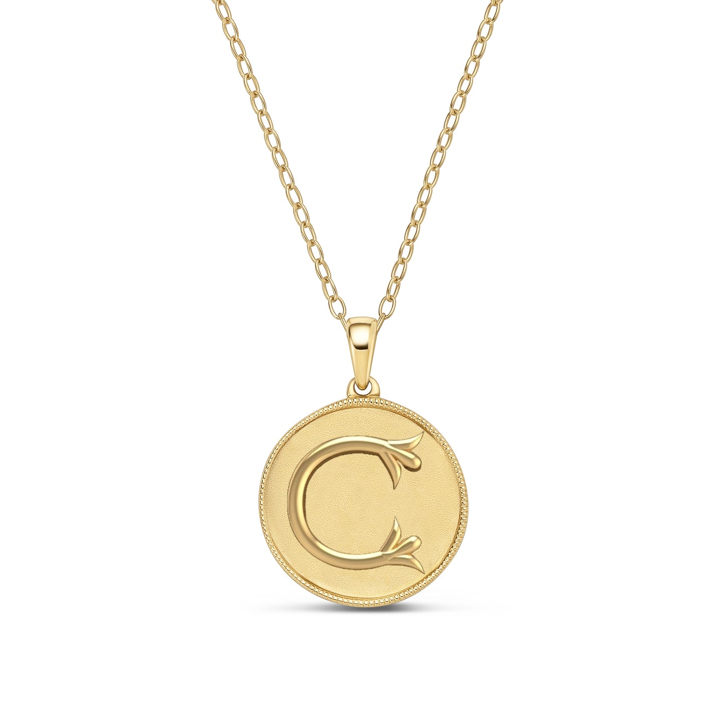 Classic Initial Milgrain Necklace