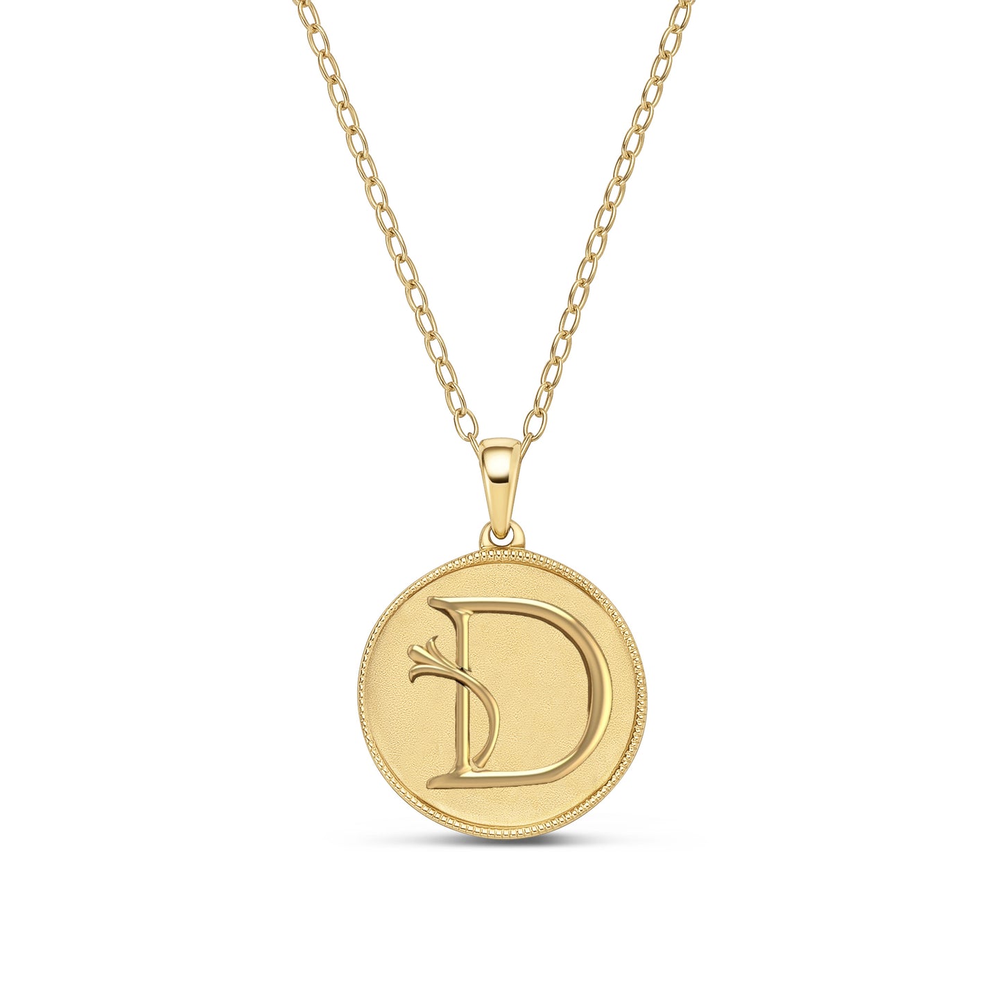 Classic Initial Milgrain Necklace