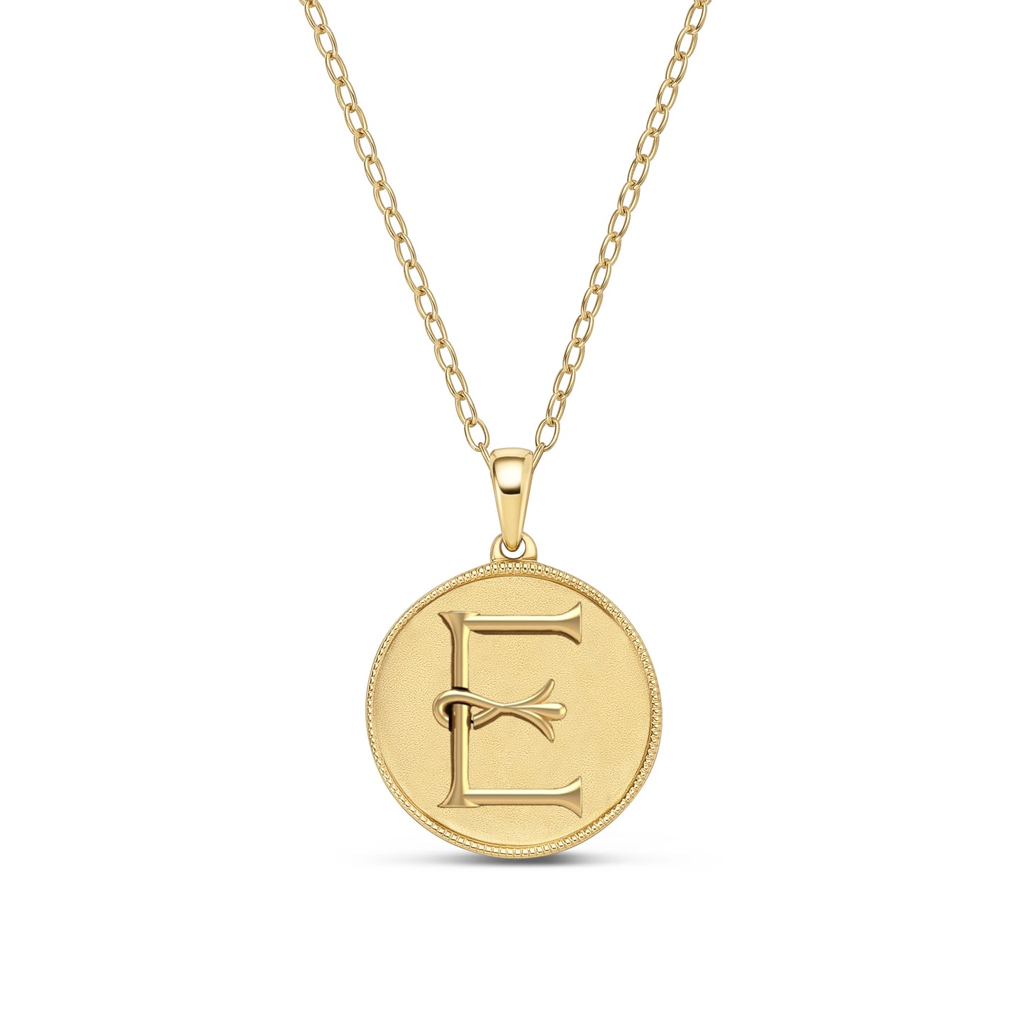 Classic Initial Milgrain Necklace