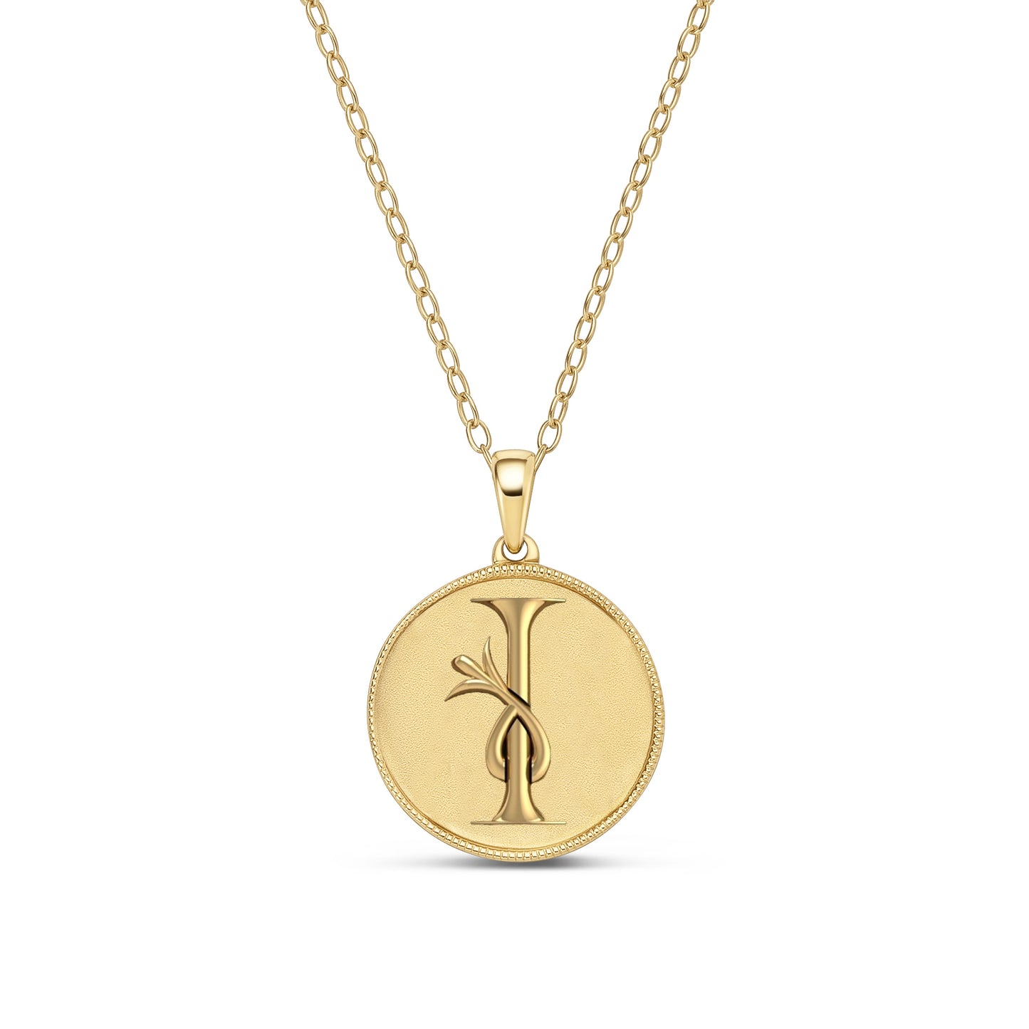 Classic Initial Milgrain Necklace