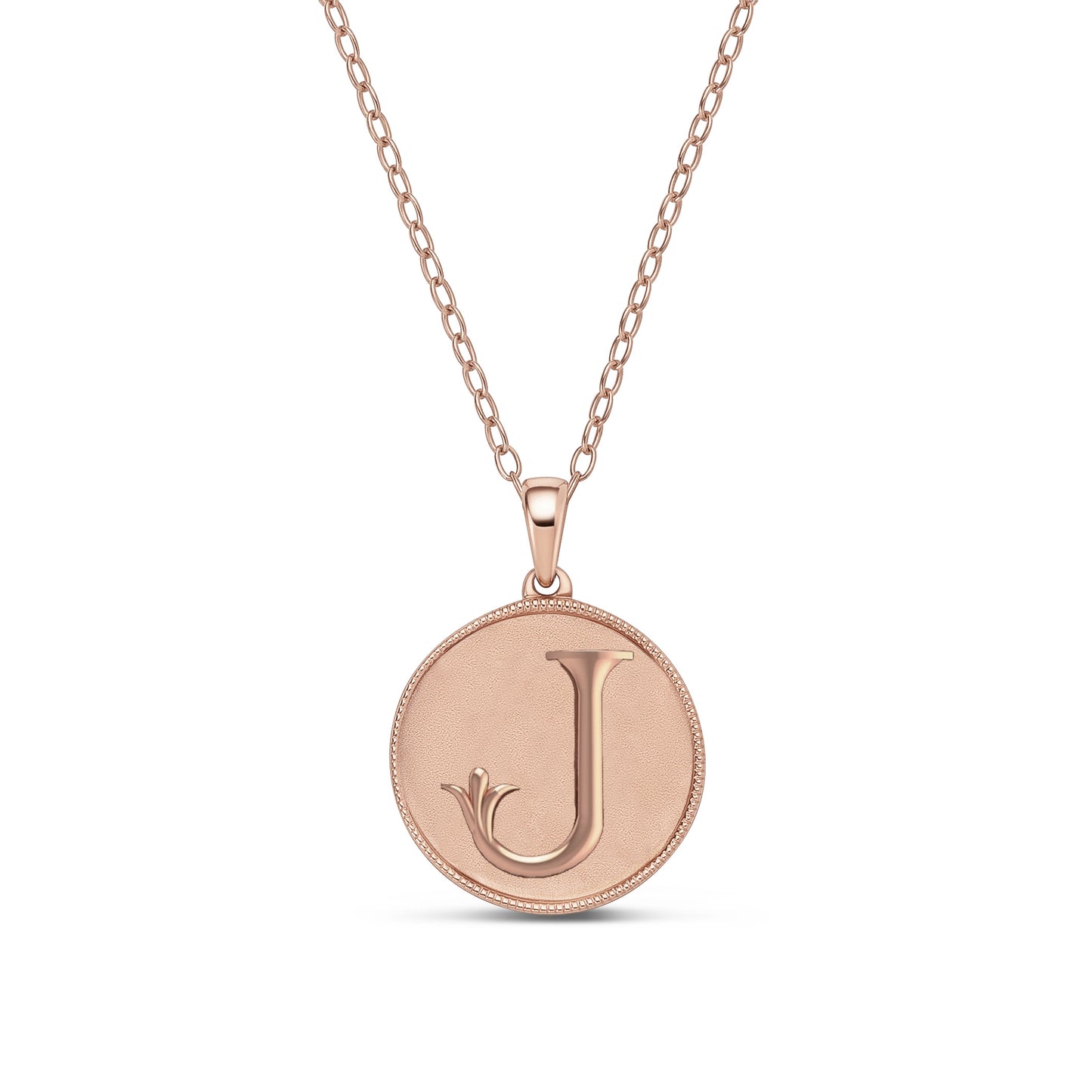 Classic Initial Milgrain Necklace