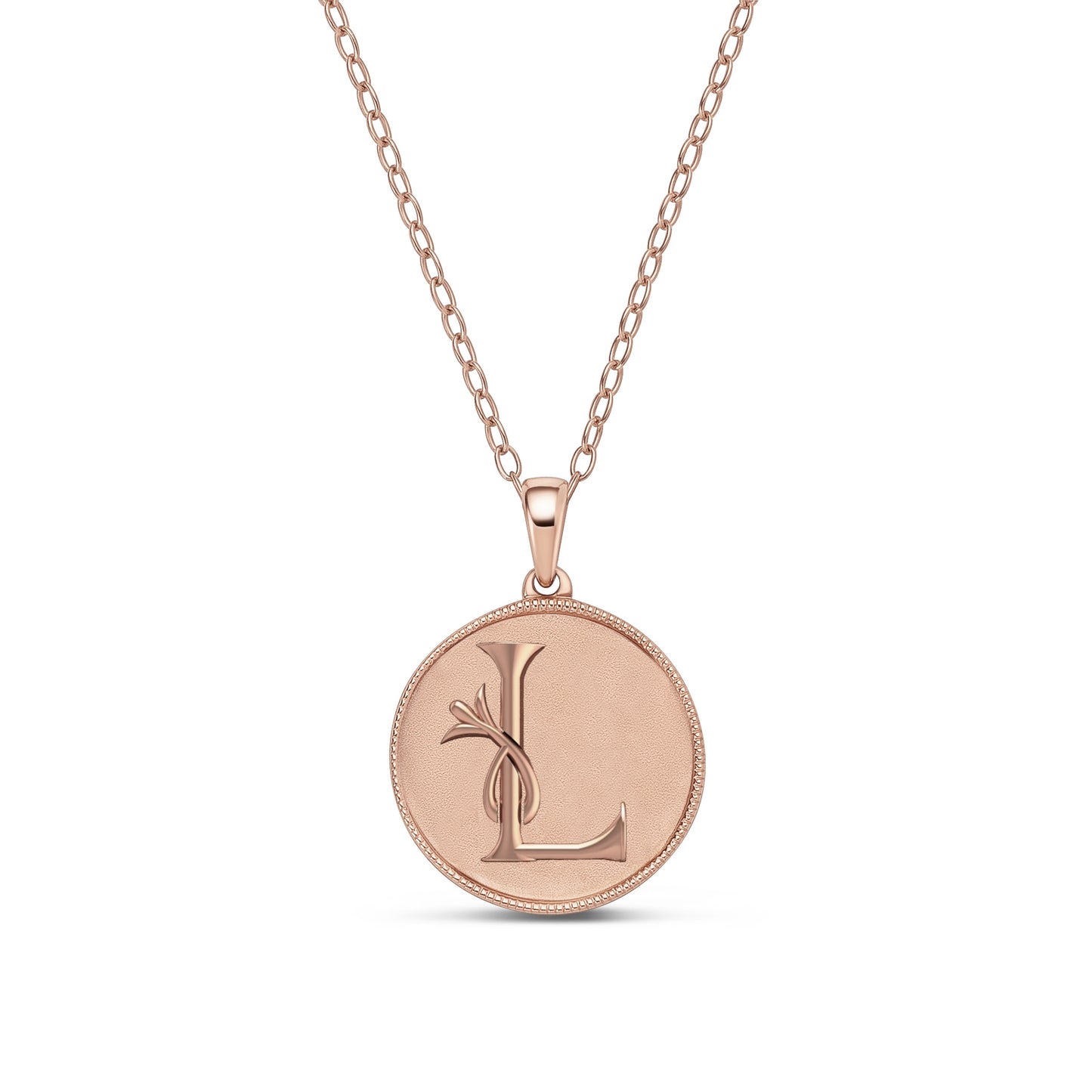 Classic Initial Milgrain Necklace