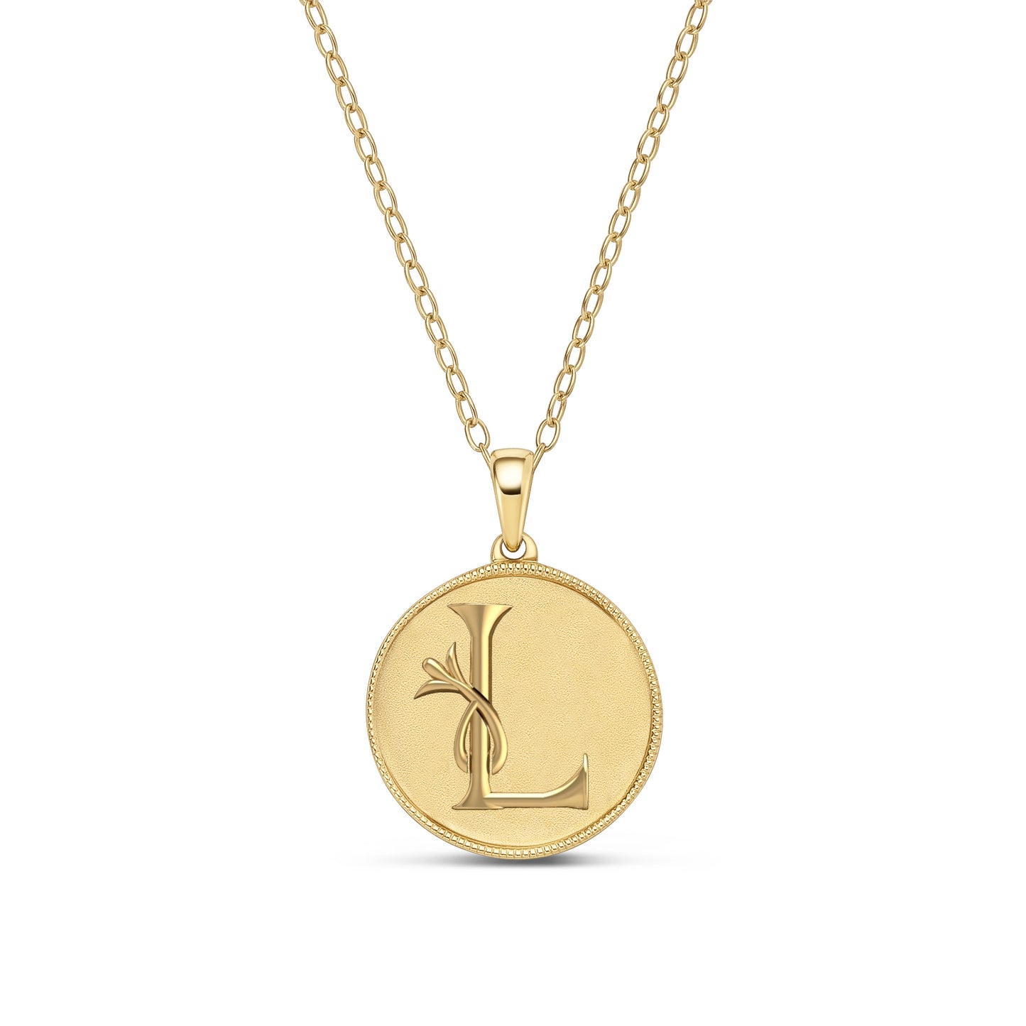 Classic Initial Milgrain Necklace