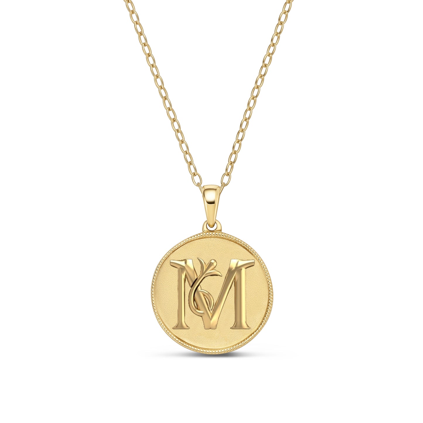 Classic Initial Milgrain Necklace