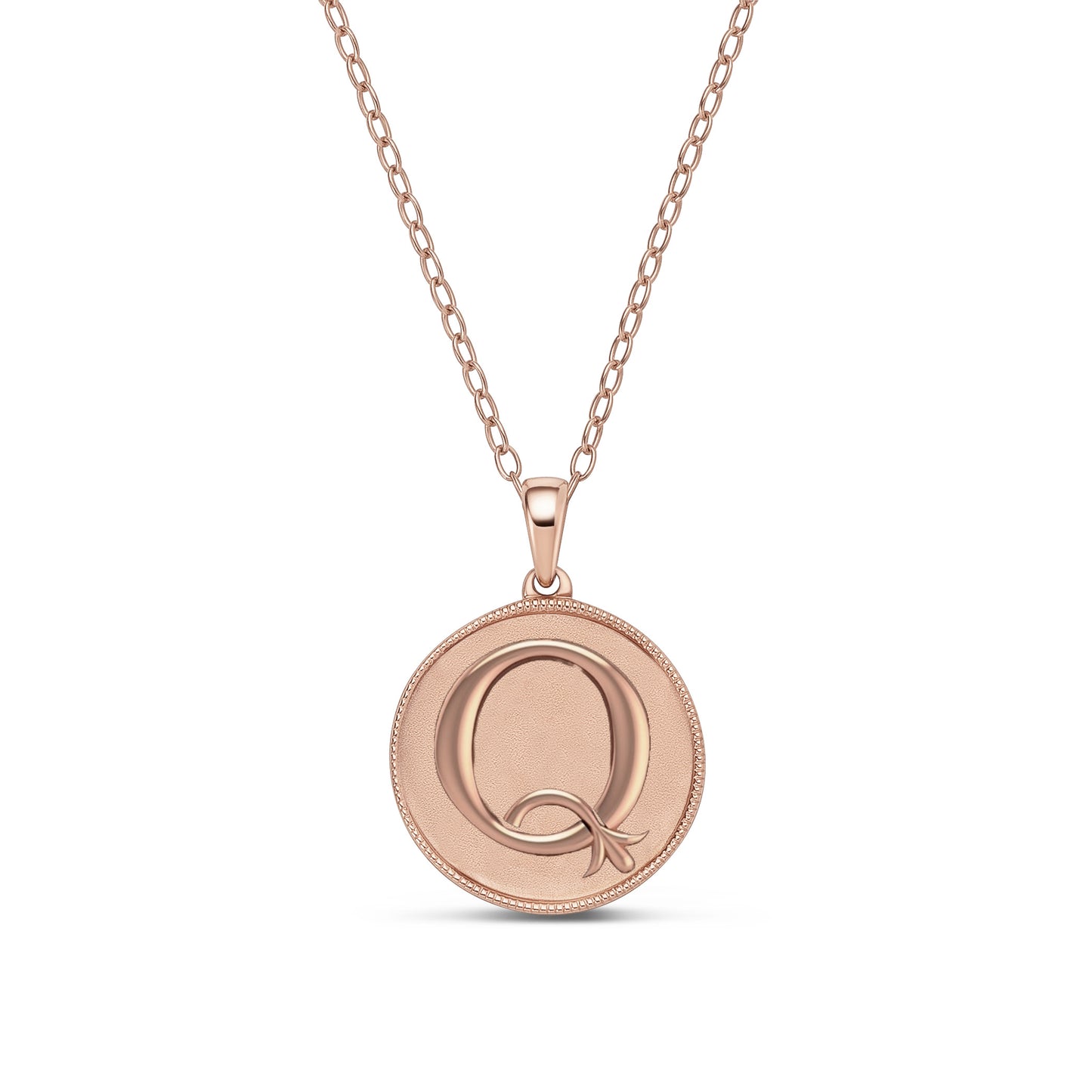 Classic Initial Milgrain Necklace