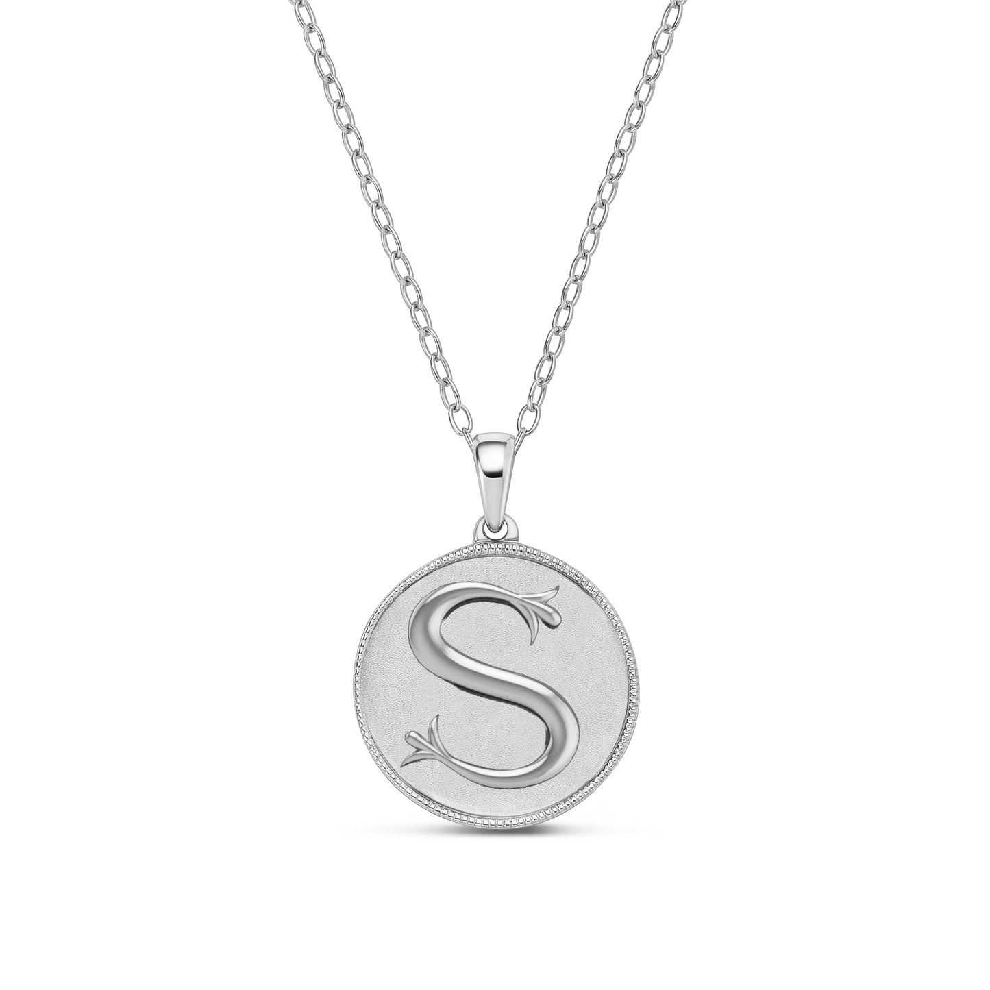 Classic Initial Milgrain Necklace