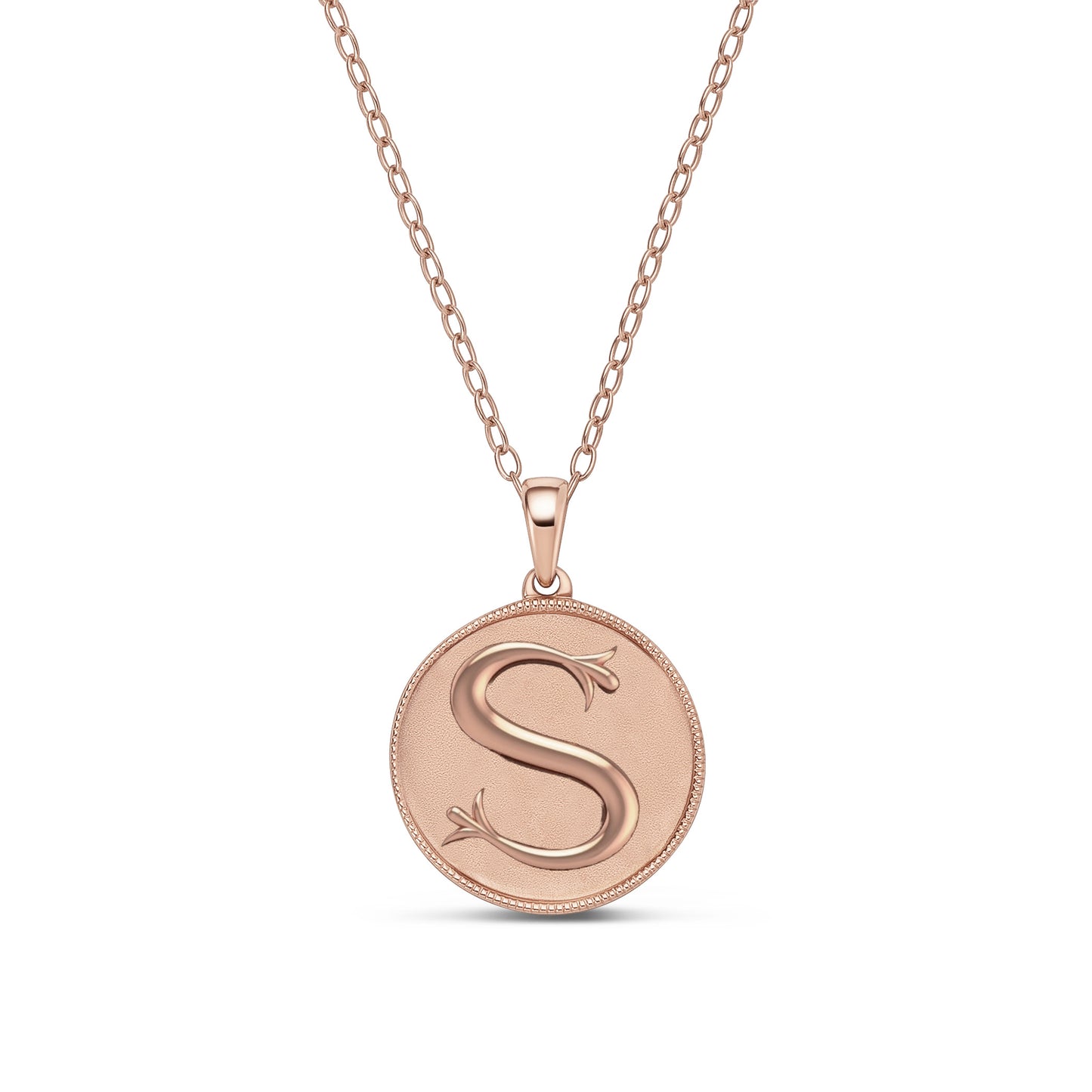 Classic Initial Milgrain Necklace
