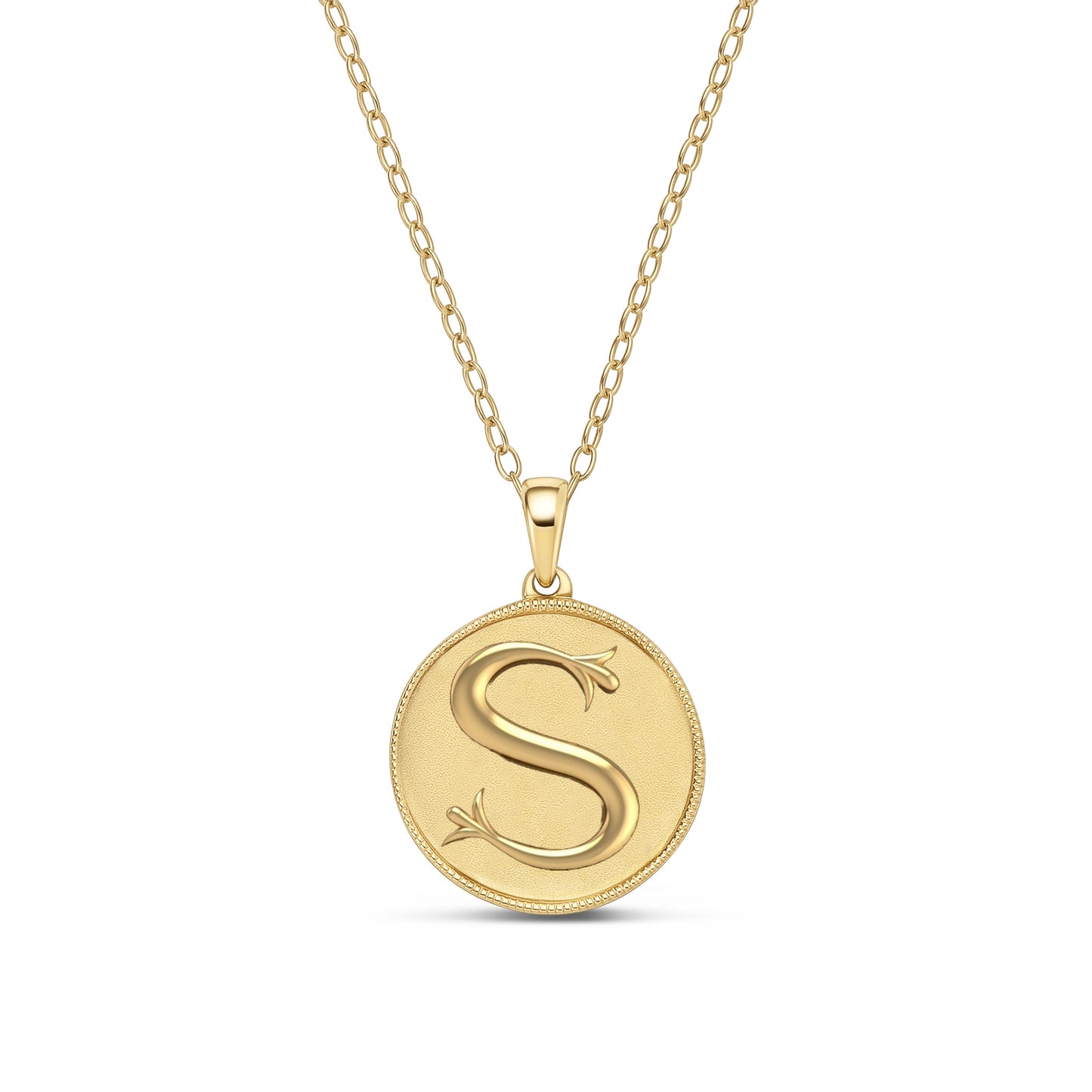 Classic Initial Milgrain Necklace