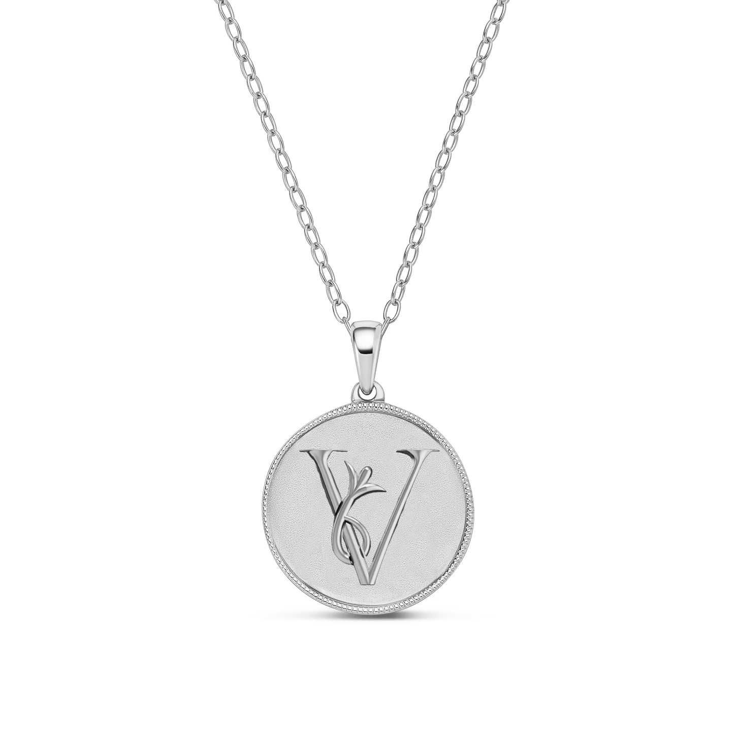 Classic Initial Milgrain Necklace